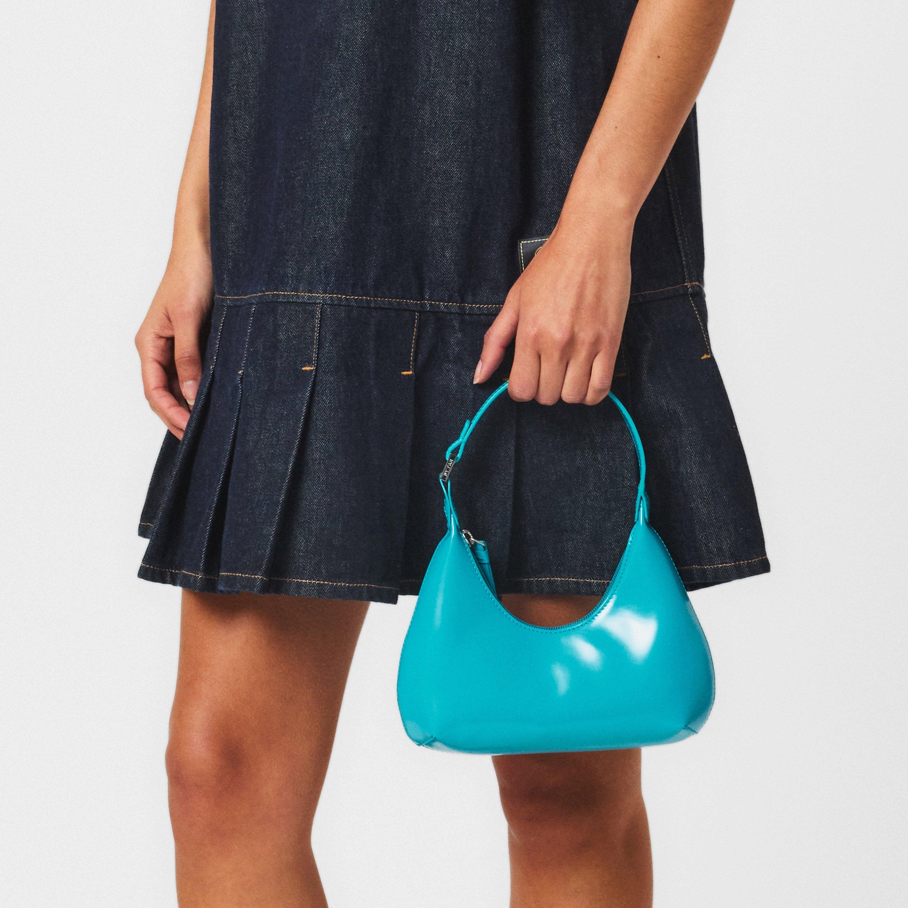 Blue - By Far - Women's Leather Shoulder Bag - 3