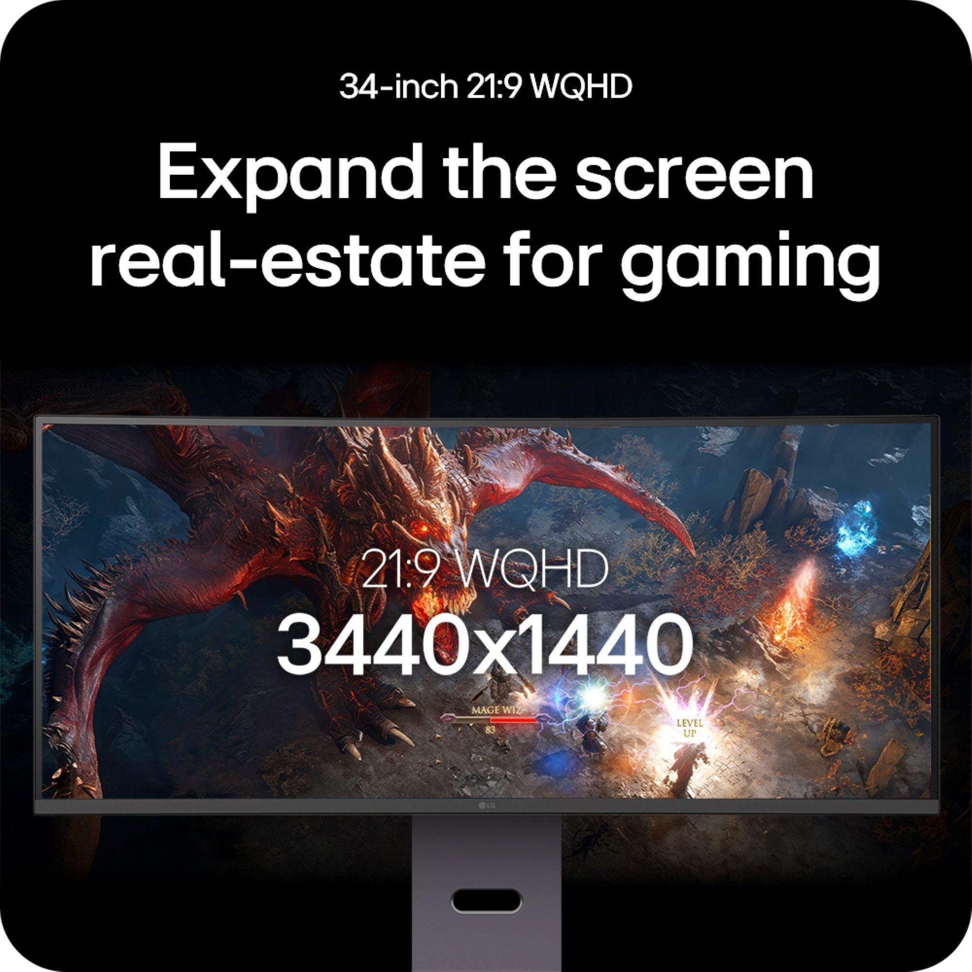 Black - LG - 34G600A-B 34 inch Ultra Wide QHD 160Hz Monitor - 11