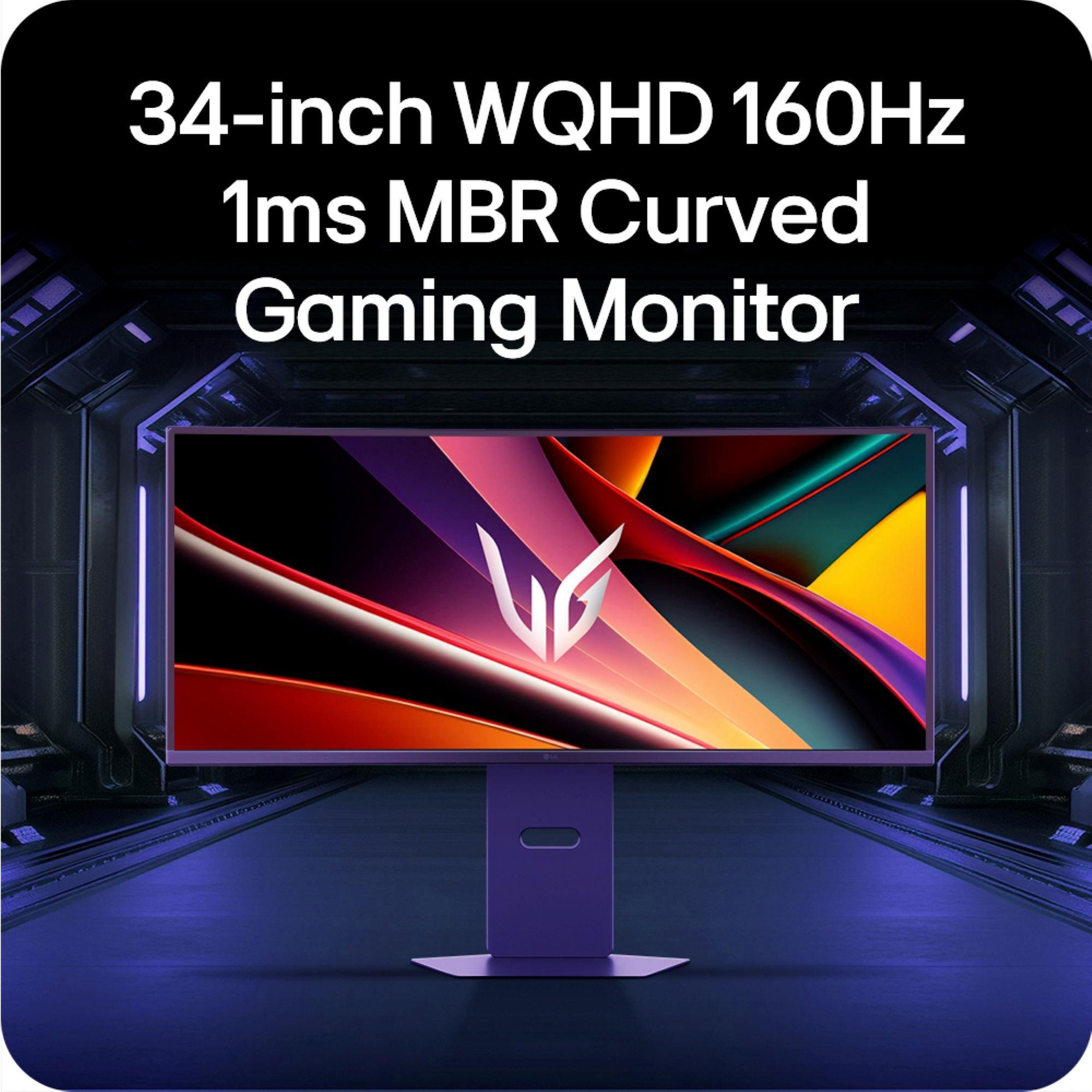 Black - LG - 34G600A-B 34 inch Ultra Wide QHD 160Hz Monitor - 10