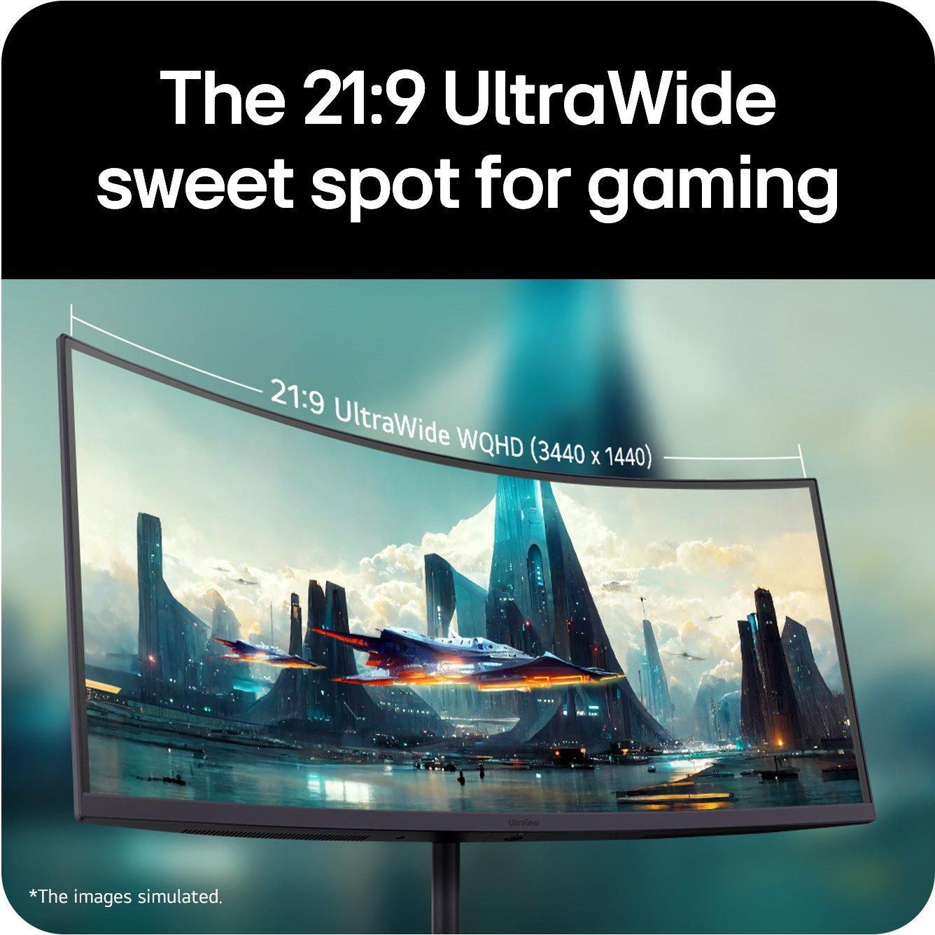 Black - LG - LG 34G630A-B 34 inch Ultra Wide QHD 240Hz USB-C Monitor - 16