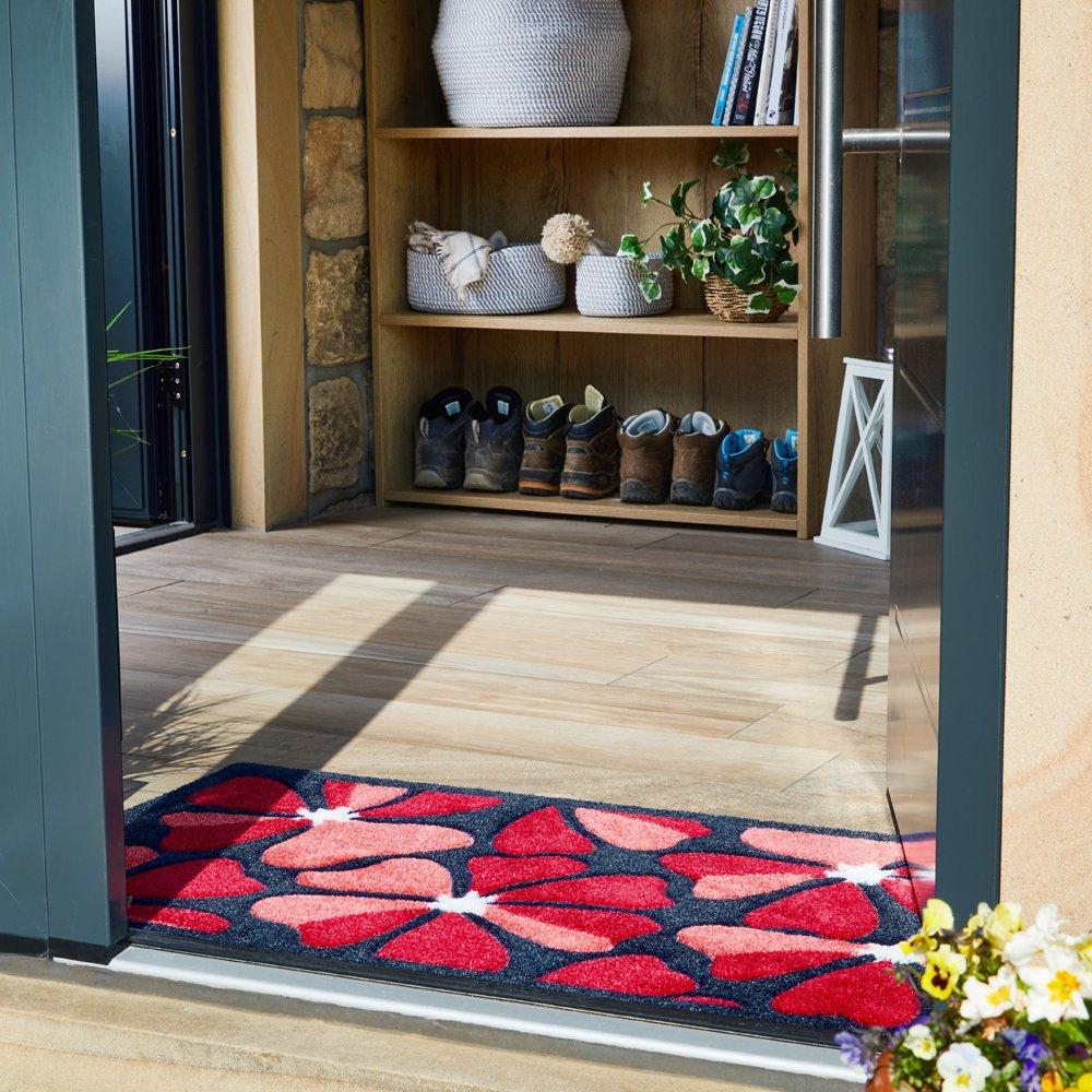 Red Posy - Solemate - Hand Carved Doormat - 7