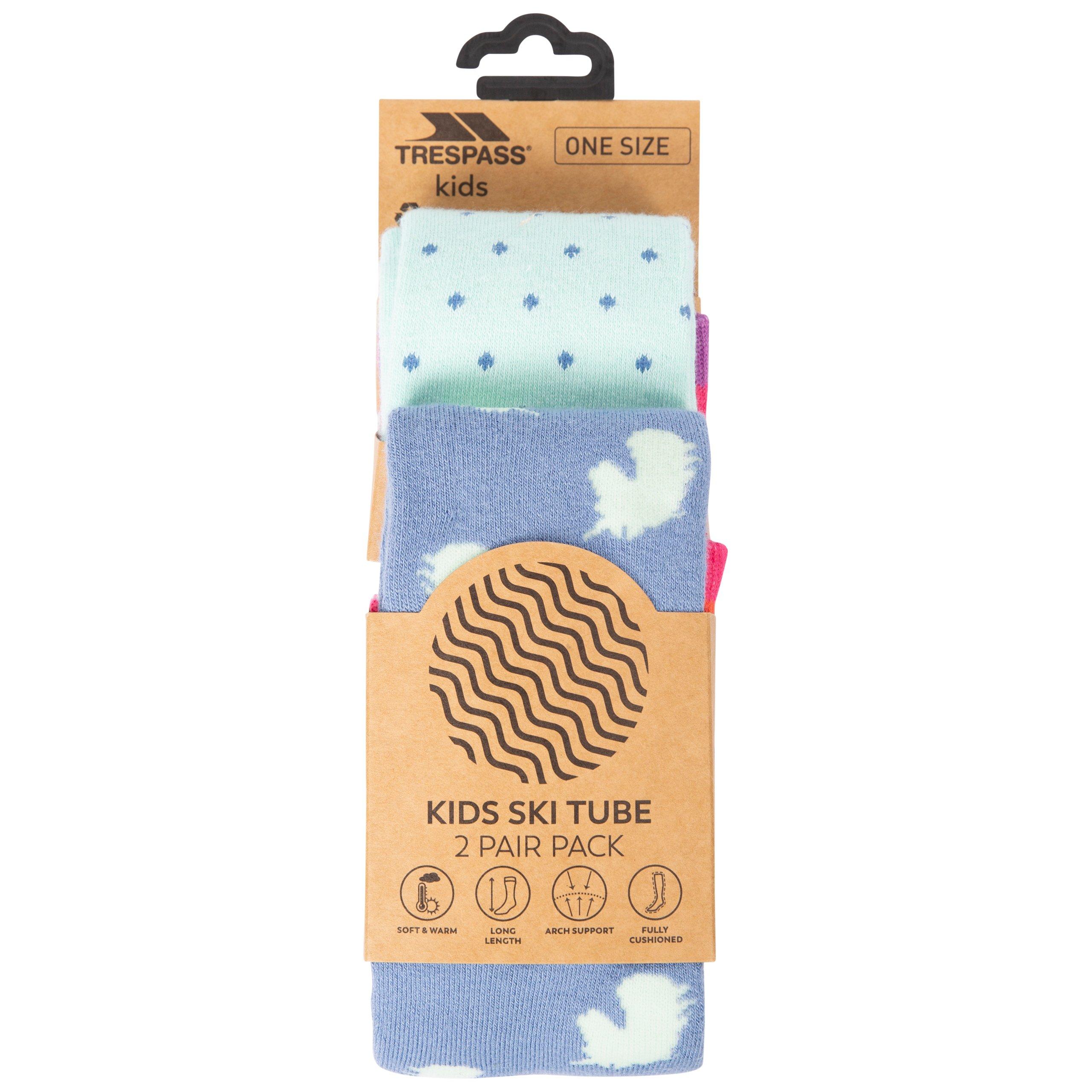 Blauwe bel/Aqua - Trespass - Kids' Replicate Tube Ski Socks - 5