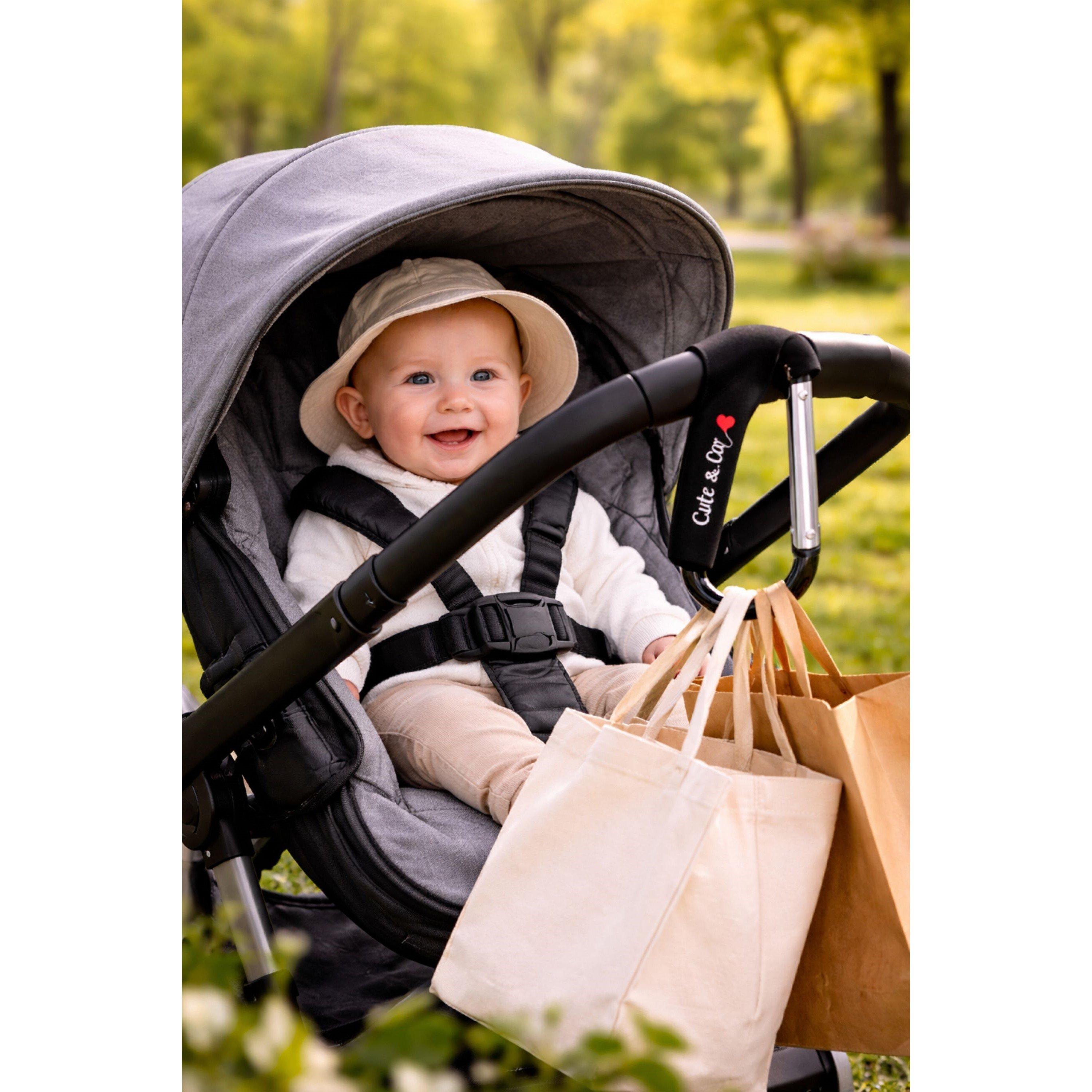 Black - Cute and Co - Cute & Co Small Metal  Mummy Hook  for Pushchairs and Prams - 4