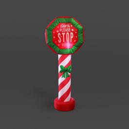 Snowtime 180cm Inflatable Santa Stop Sign