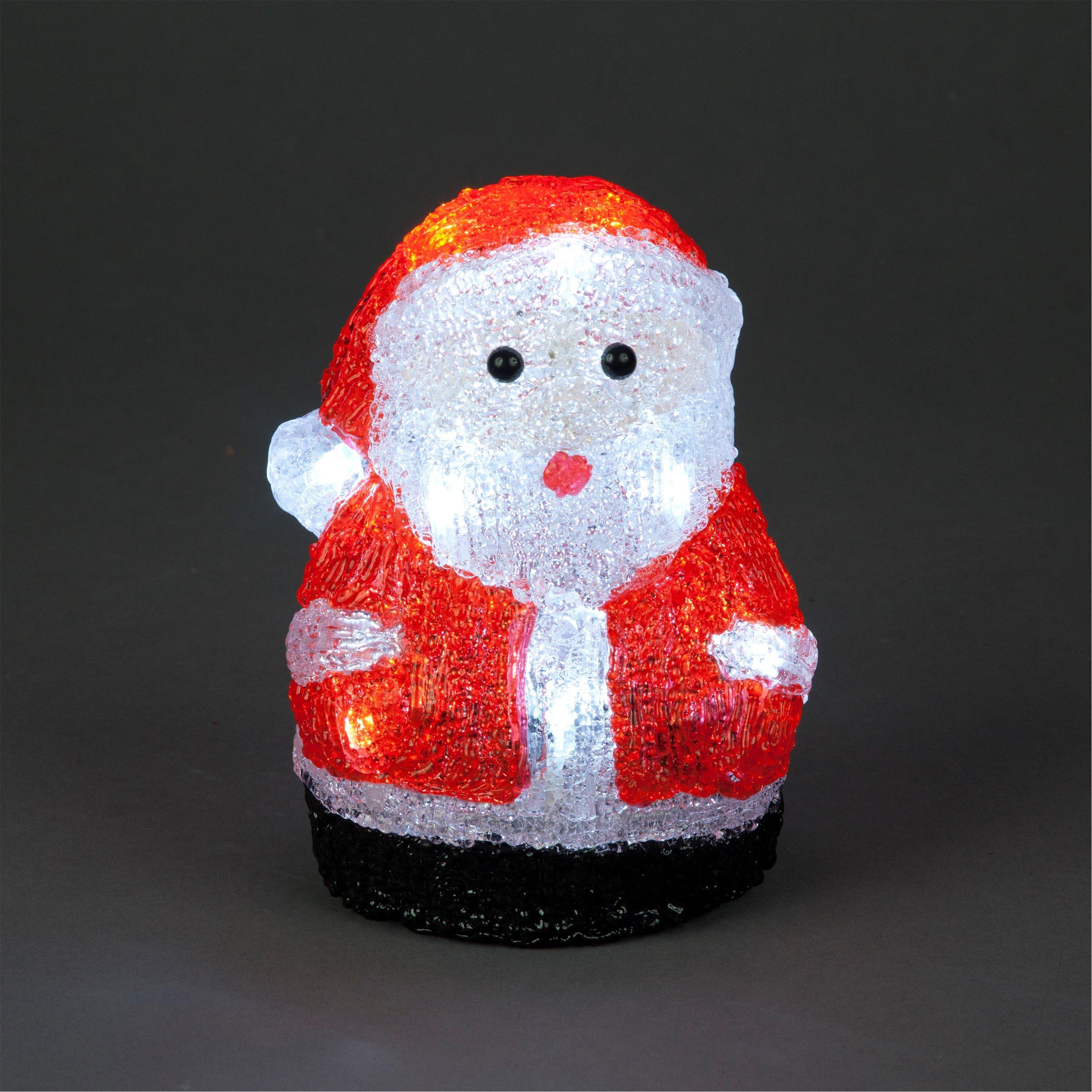 Multi - Snowtime - 17cm Acrylic Standing Santa