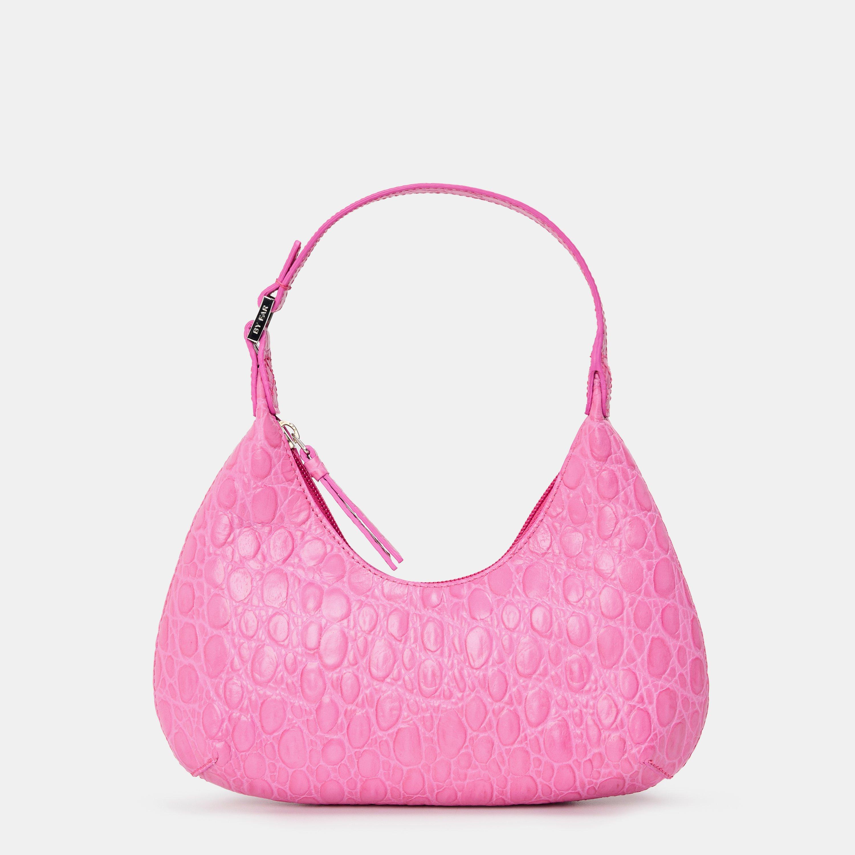 Pink - By Far - Women's Leather Shoulder Bag - 1