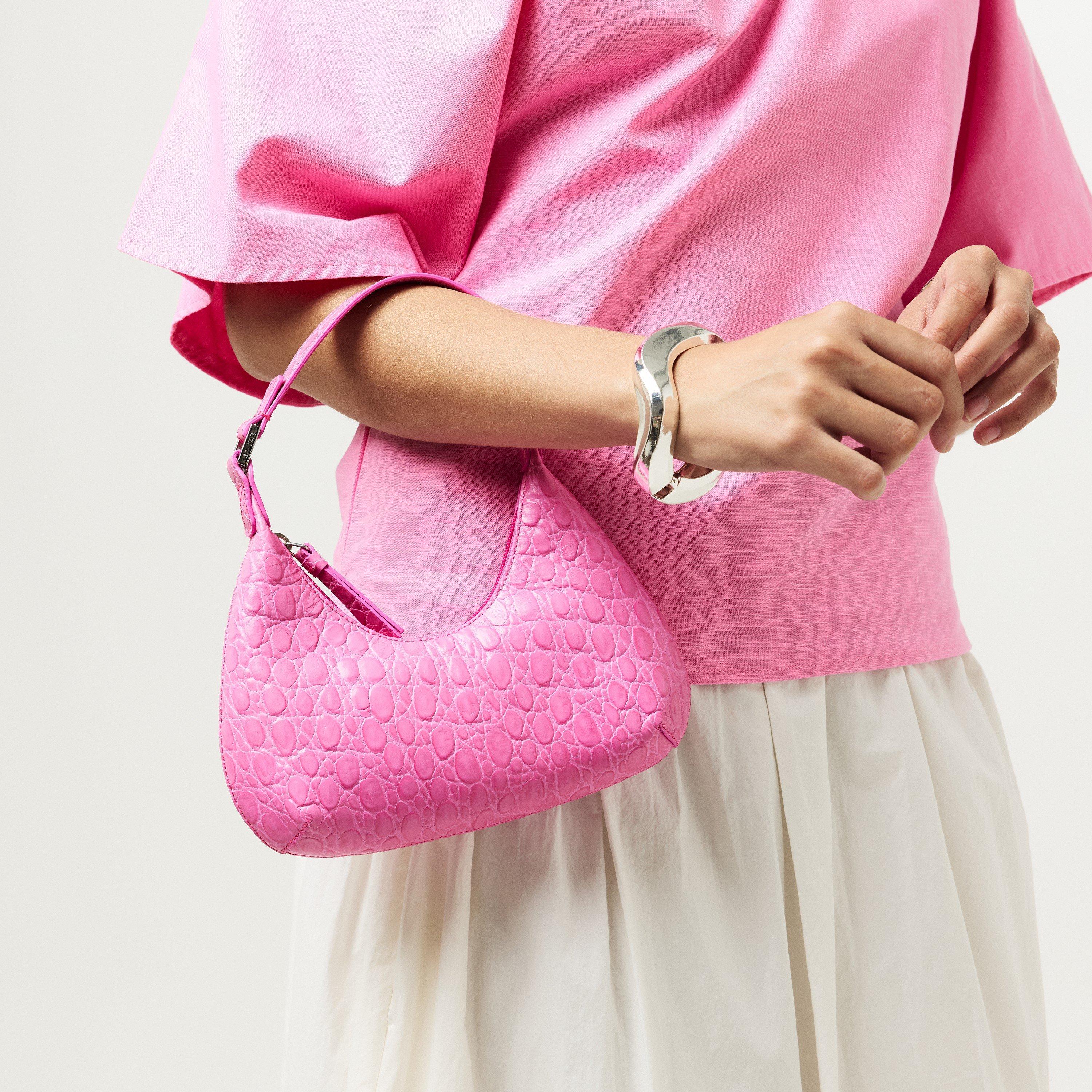 Pink - By Far - Women's Leather Shoulder Bag - 3