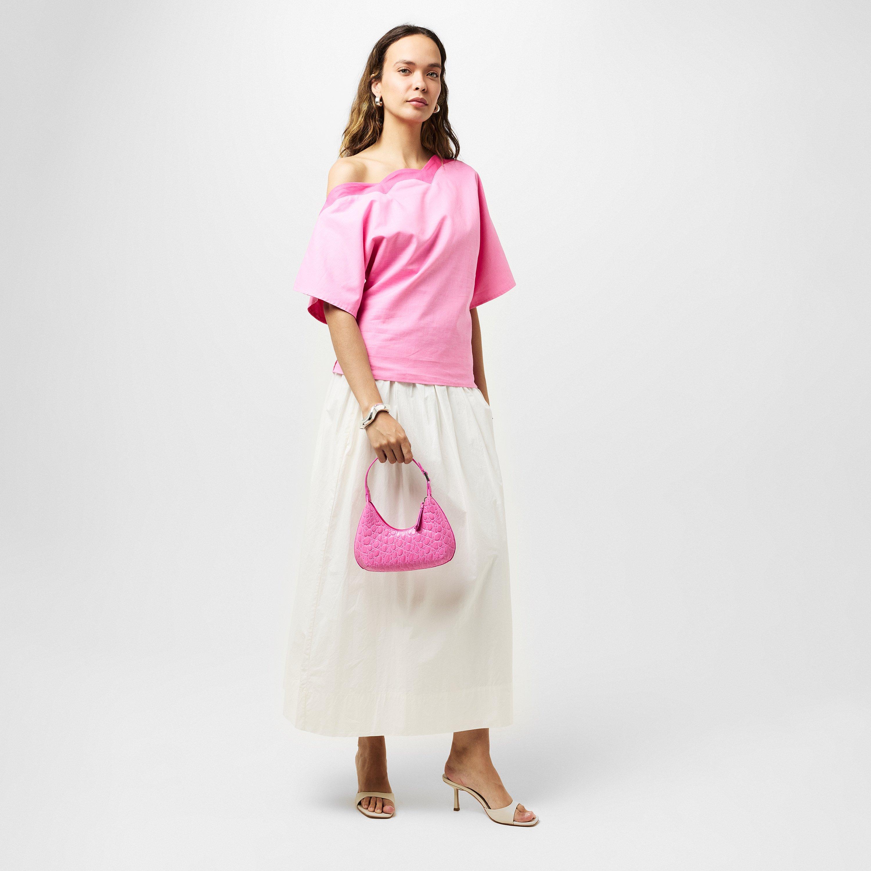 Pink - By Far - Women's Leather Shoulder Bag - 6