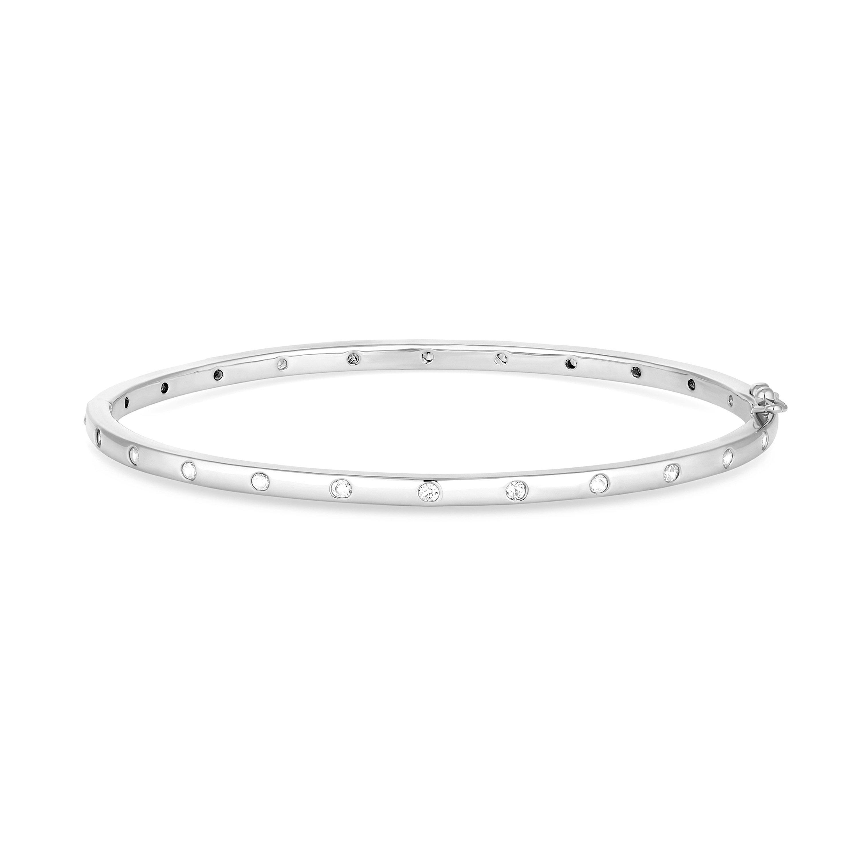 Silver - Jon Richard - Silver Plated Fine Crystal Bangle - 1