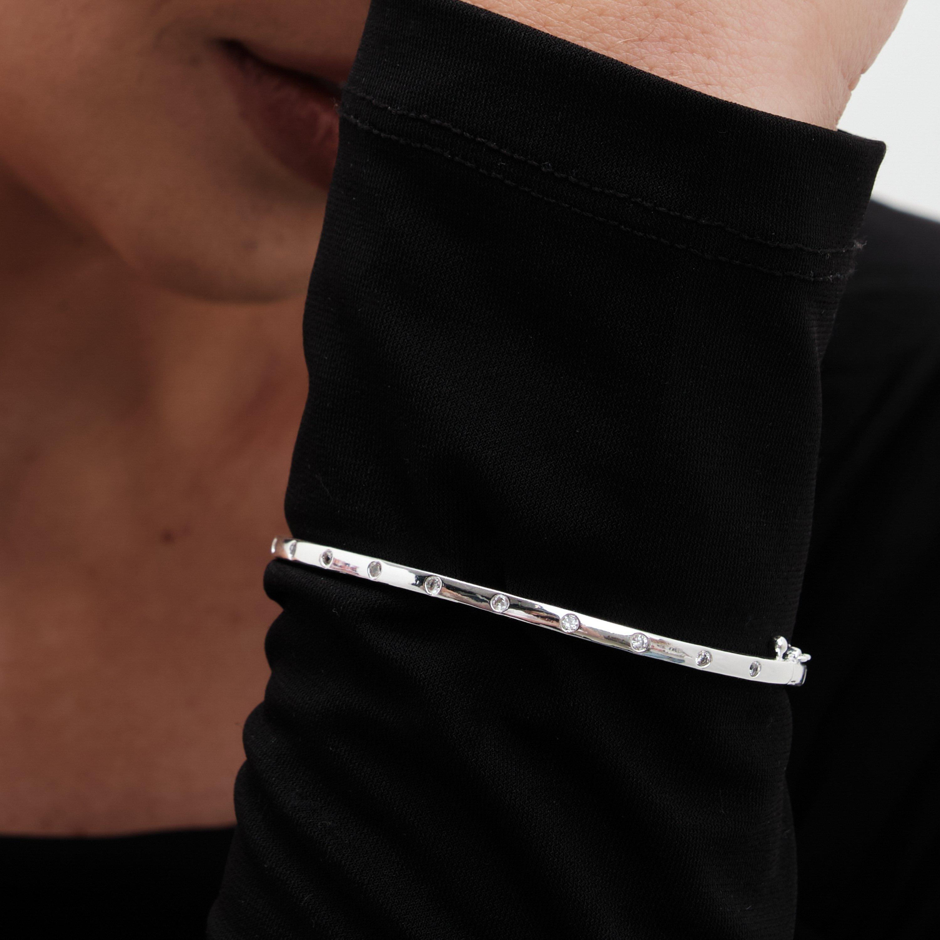 Silver - Jon Richard - Silver Plated Fine Crystal Bangle - 2