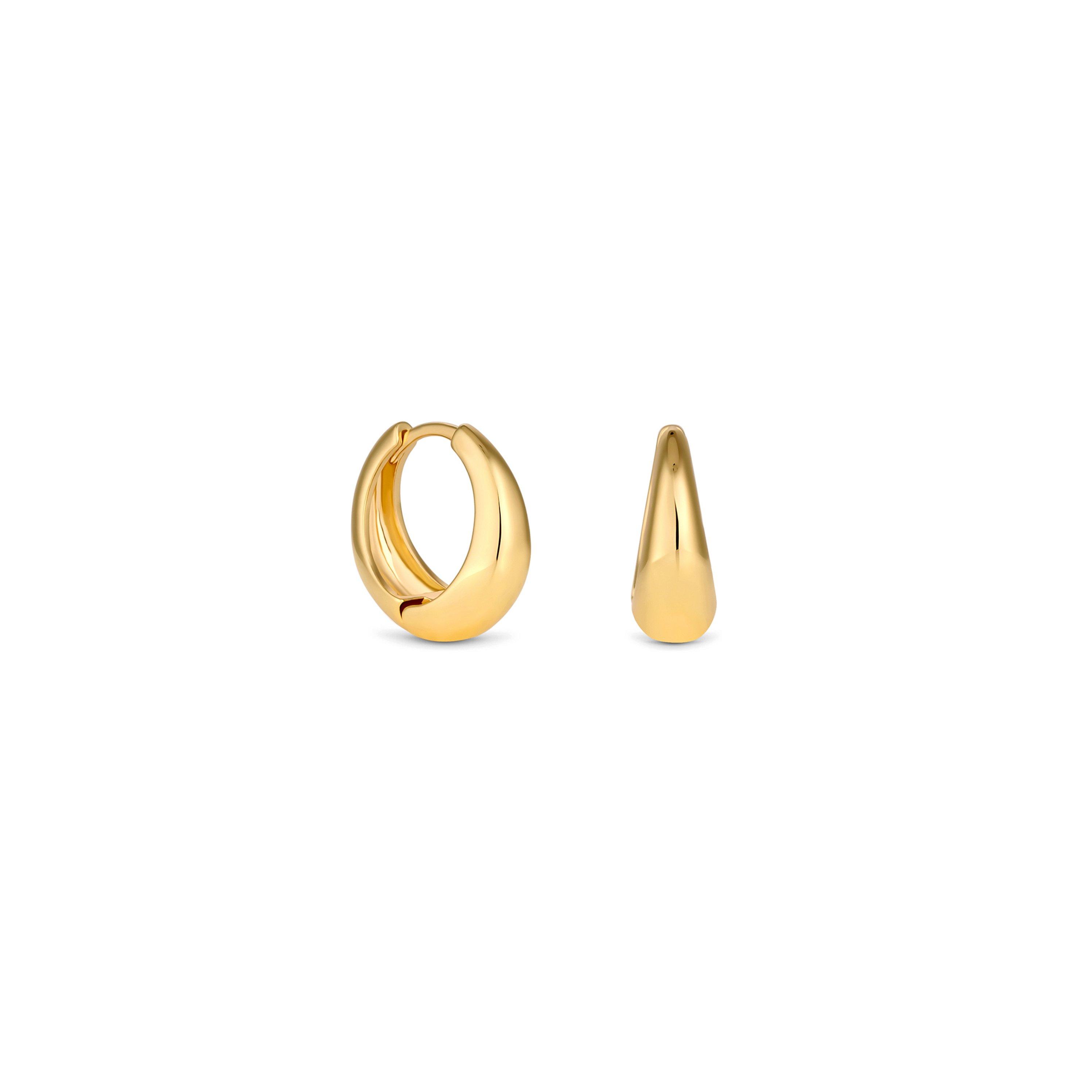 Gold - Jon Richard - Gold Plated Polished Small Tapered Hoop Earrings - 1