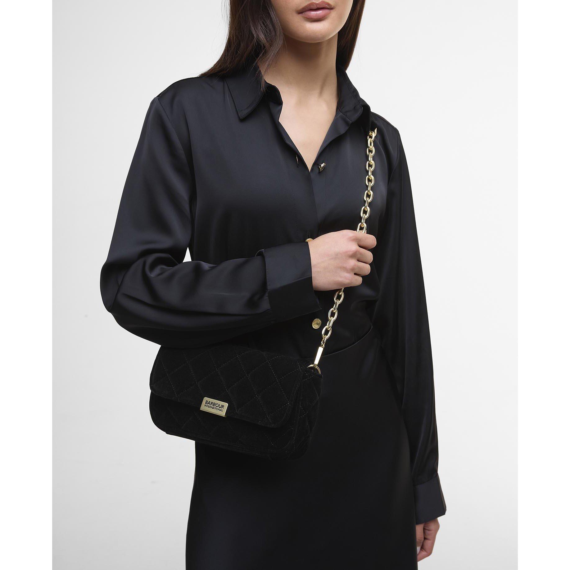 Black Velvet - Barbour International - Soho Mini Quilted Crossbody Bag - 7