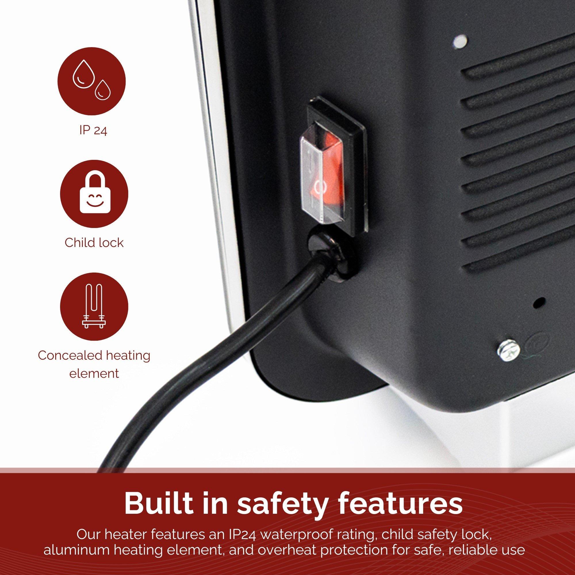 Black - Rediffusion - Rediffusion Smart Glass Panel Heater 2000W - 7