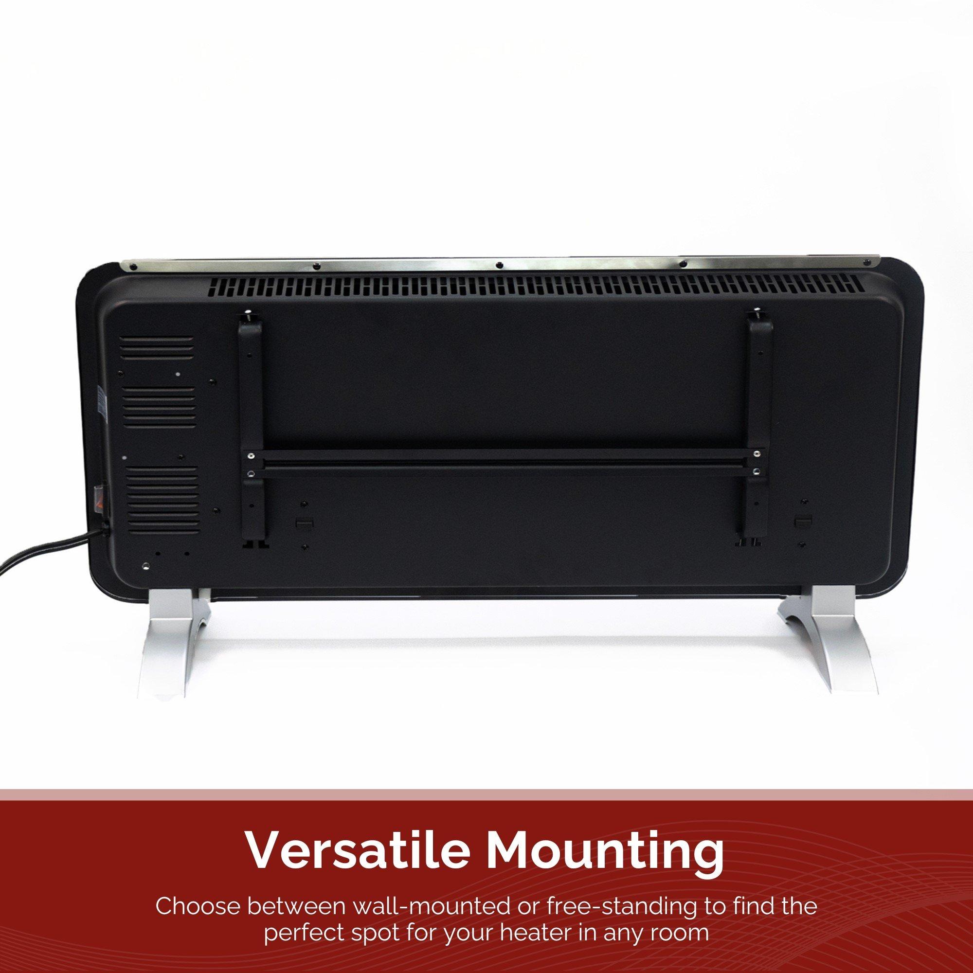 Black - Rediffusion - Rediffusion Smart Glass Panel Heater 2000W - 8