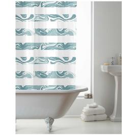 Country Club Shower Curtain with Rings - Marble Wave