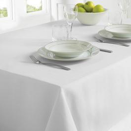 Country Club Tablecloth Linen Look  - White