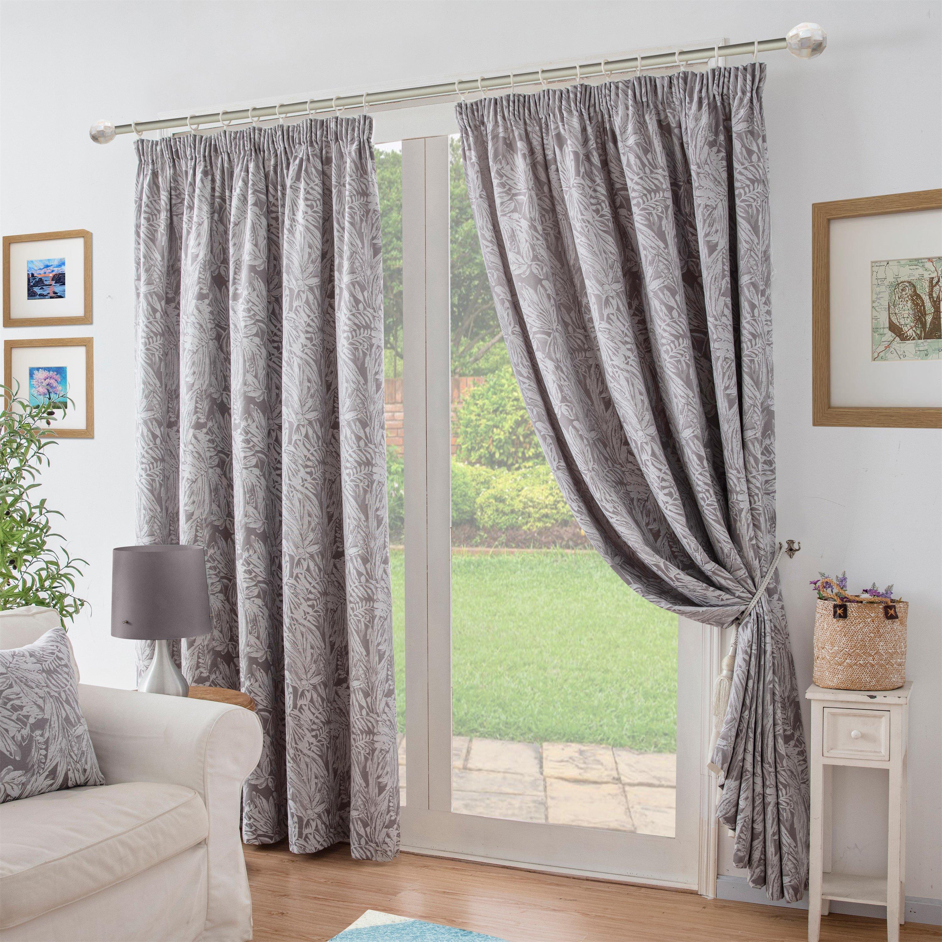 Chenille Jacquard Lined Pencil Pleat Curtains