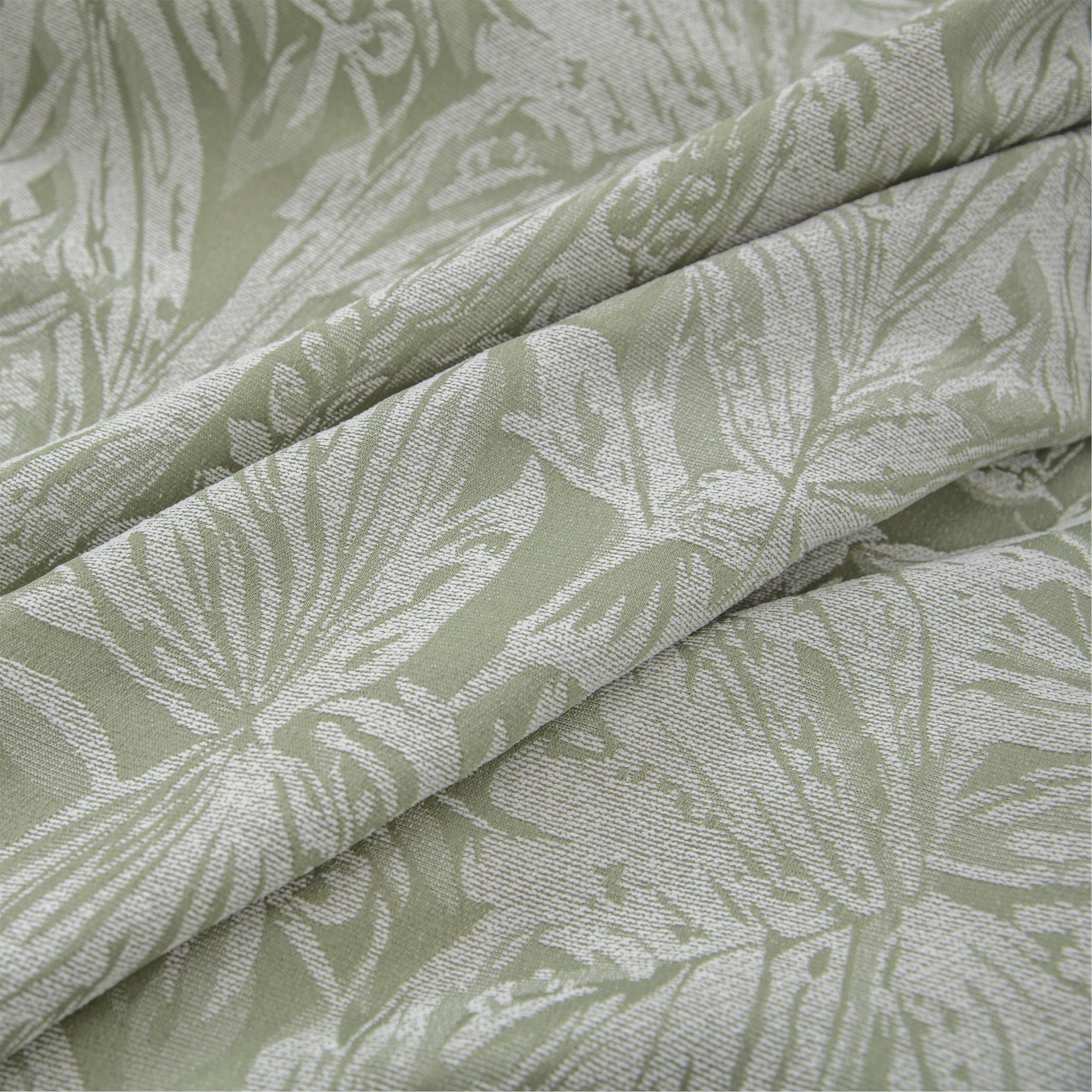 Green - Alan Symonds - Chenille Jacquard Lined Pencil Pleat Curtains - 4