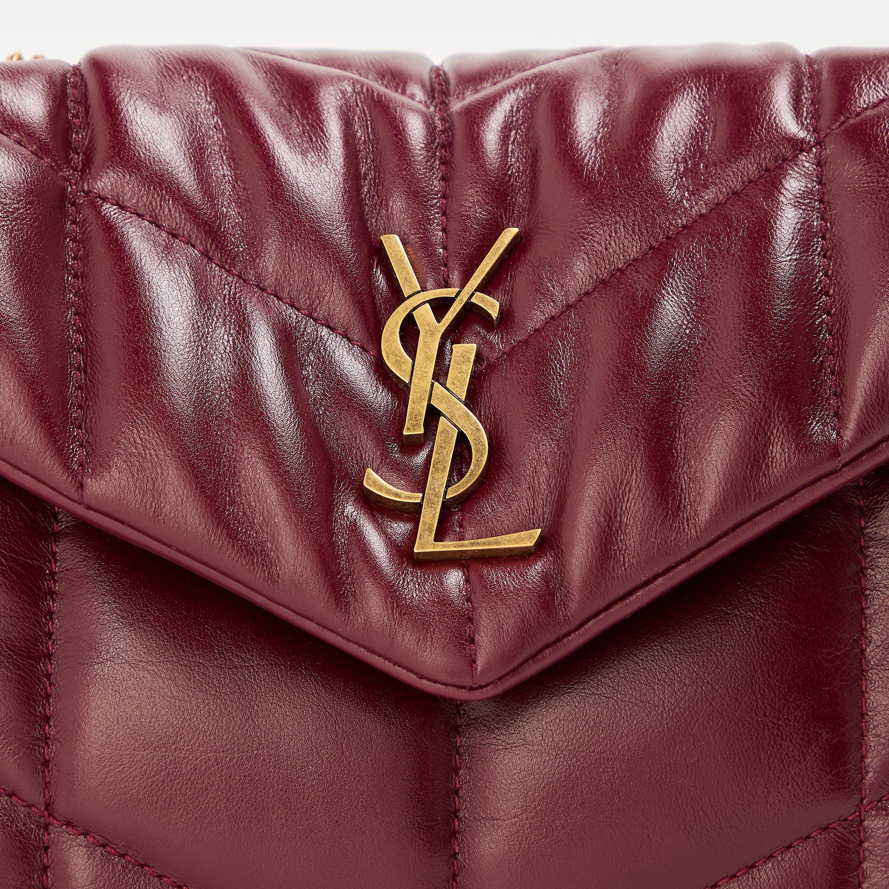 Dark Ruby - Saint Laurent - Women's Mini Puffer Shoulder Bag - 4