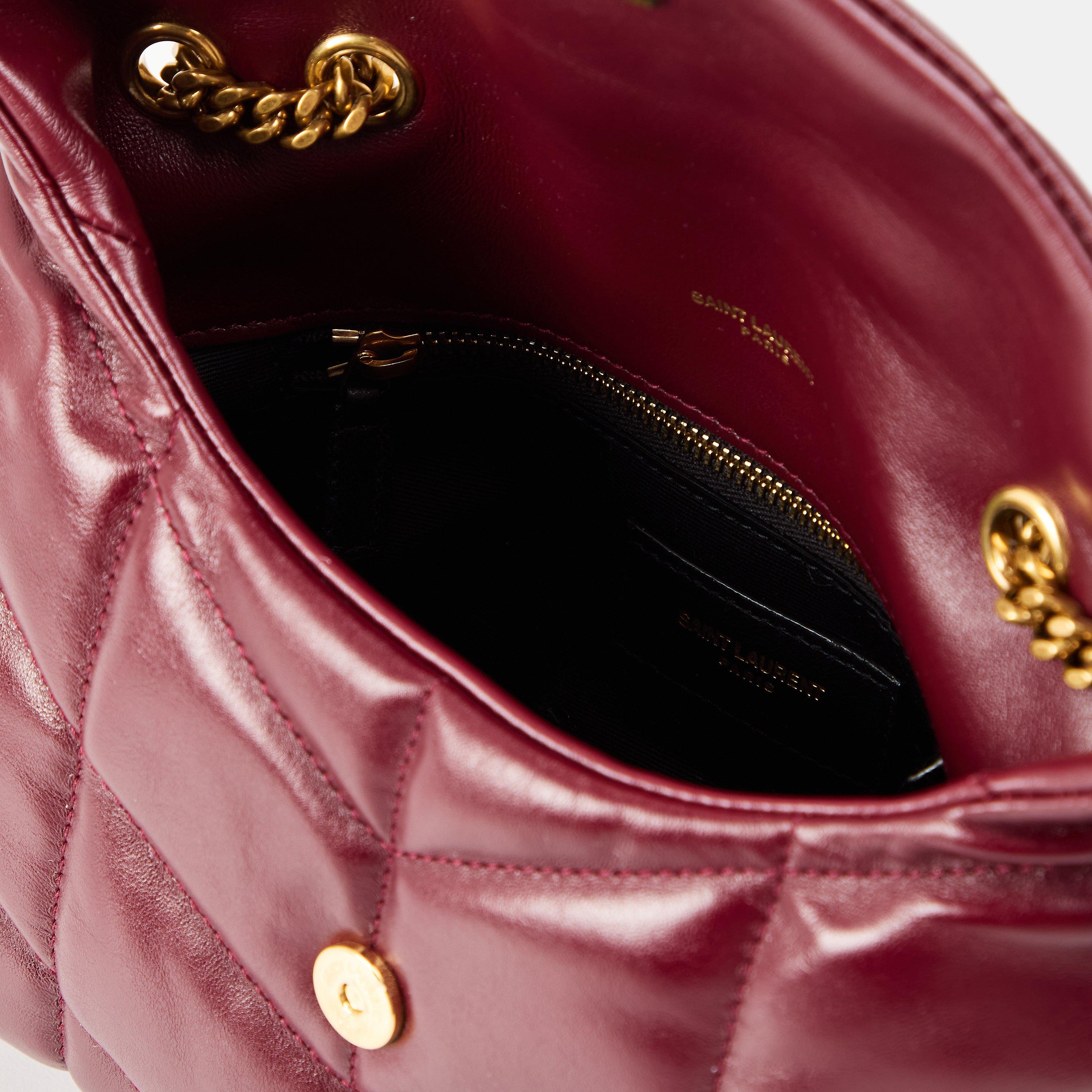 Dark Ruby - Saint Laurent - Women's Mini Puffer Shoulder Bag - 5