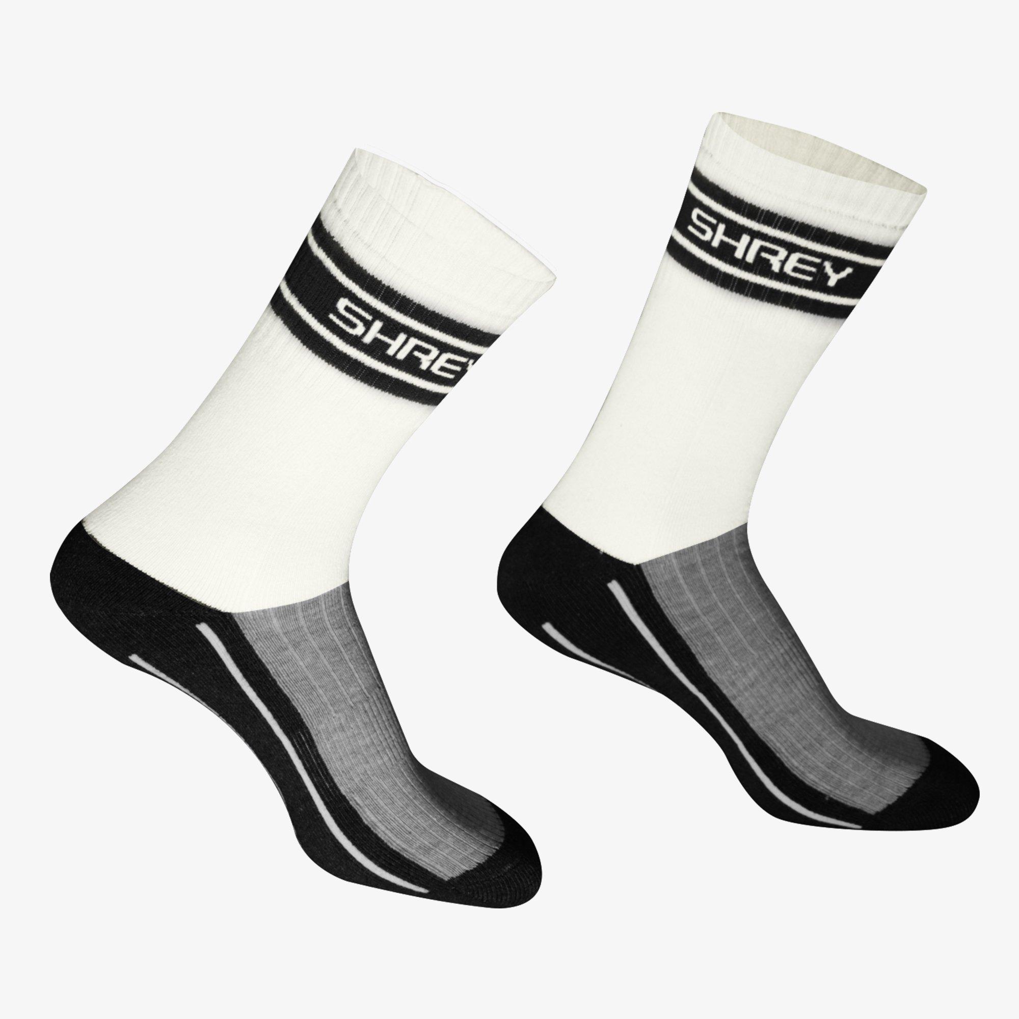 Grey/White - Shrey - Elite Double Layer Socks 2 Pack Sn00 - 1