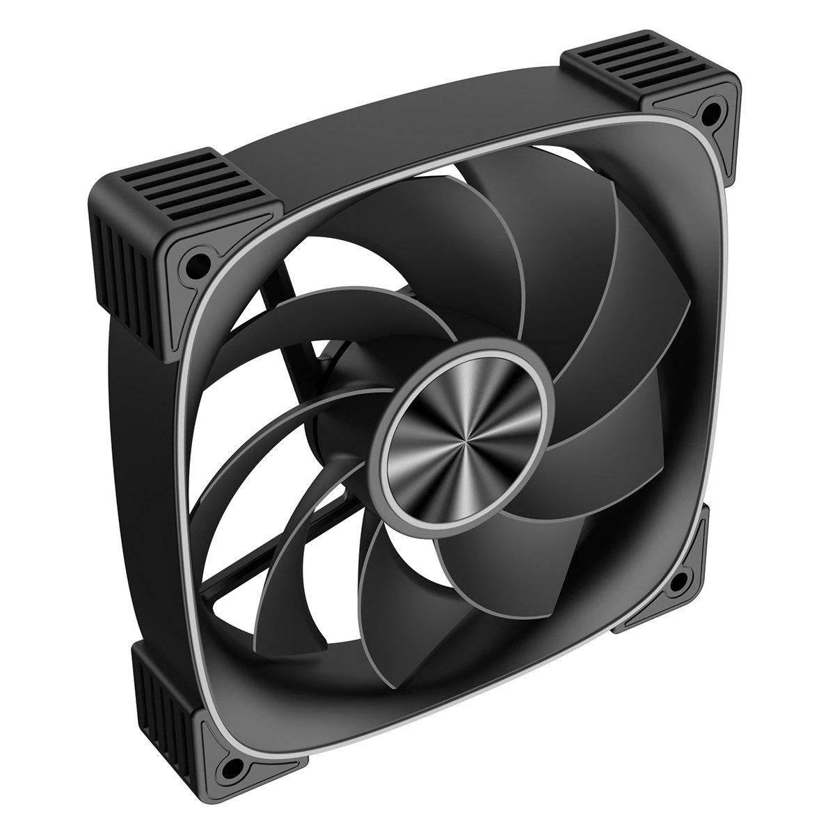 Black - CiT - Solar 120mm ARGB Black 4pin PWM PC Cooling Reverse Fan - 4