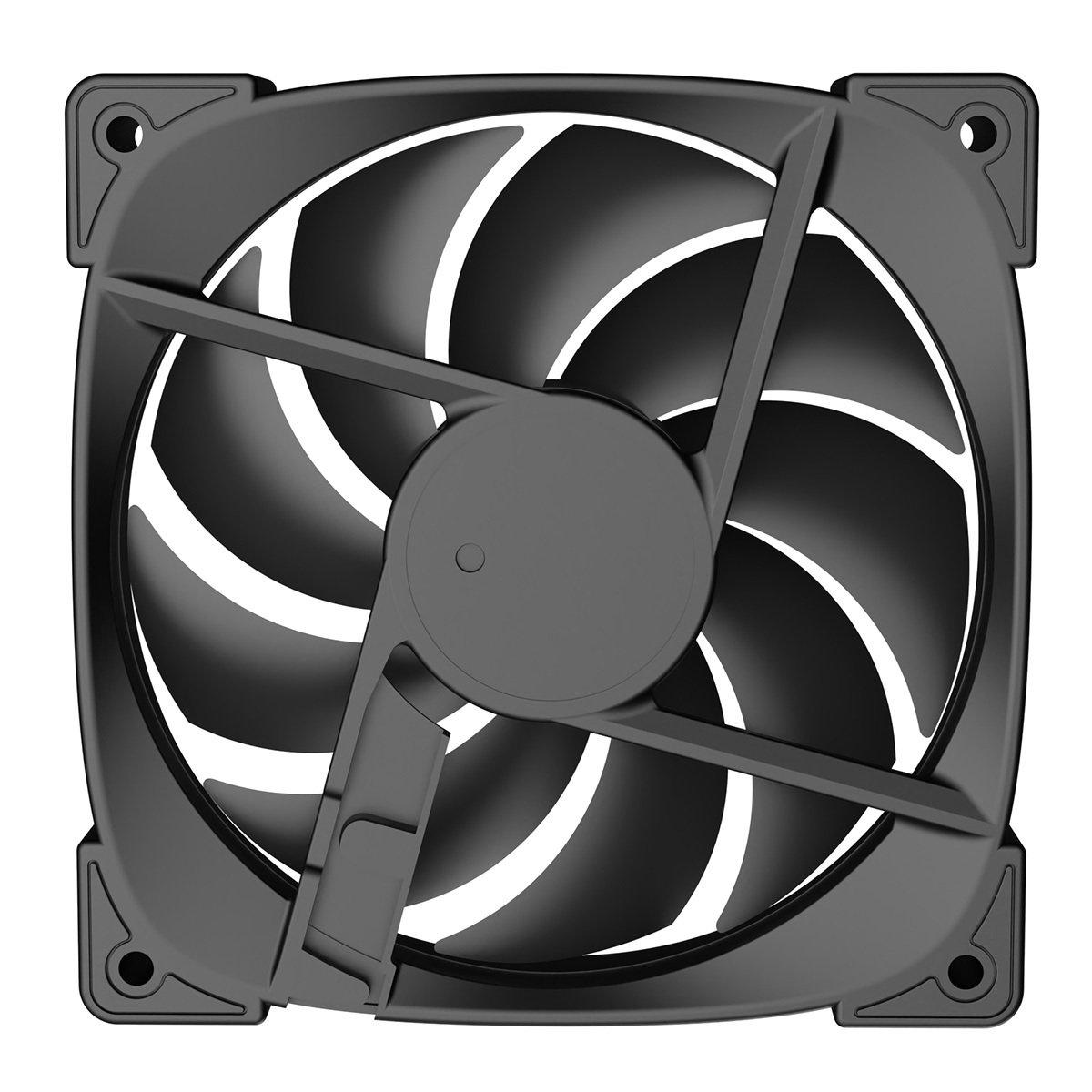 Black - CiT - Solar 120mm ARGB Black 4pin PWM PC Cooling Reverse Fan - 5