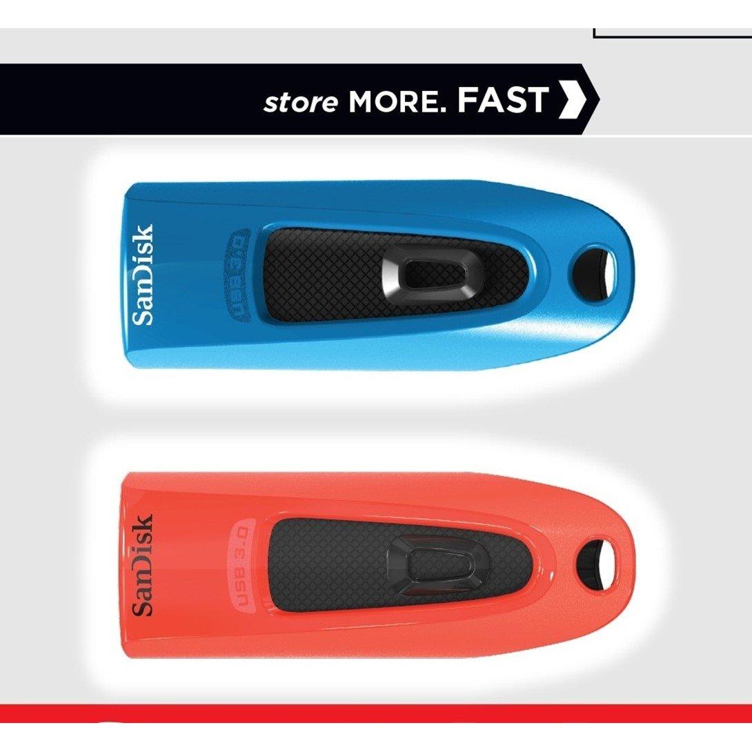 Red - SanDisk - SanDisk Ultra - USB flash drive - 64 GB - 1