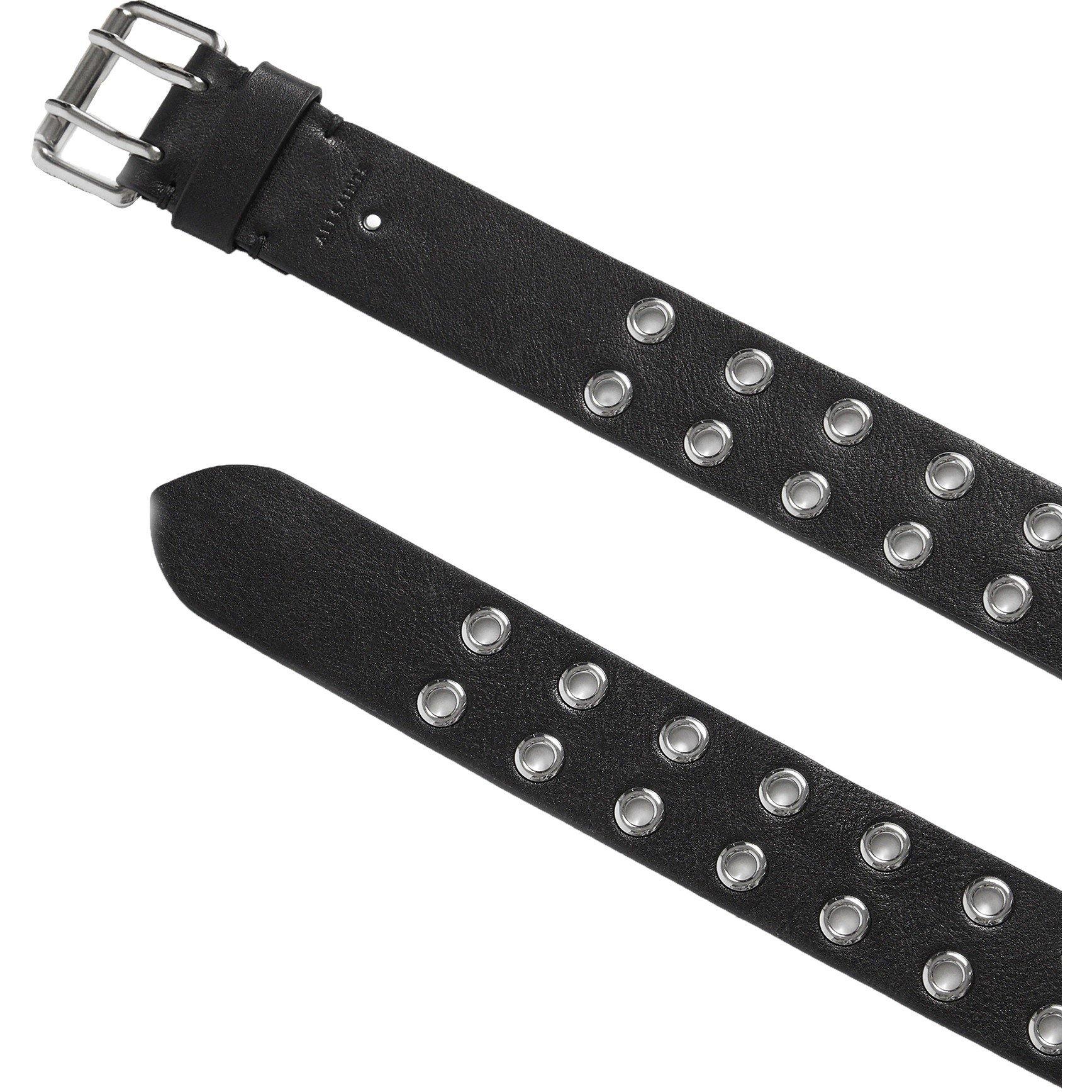 Black/Dull Nkel - AllSaints - ALLSAINTS 38MM BELT WITH EYELETS - 3