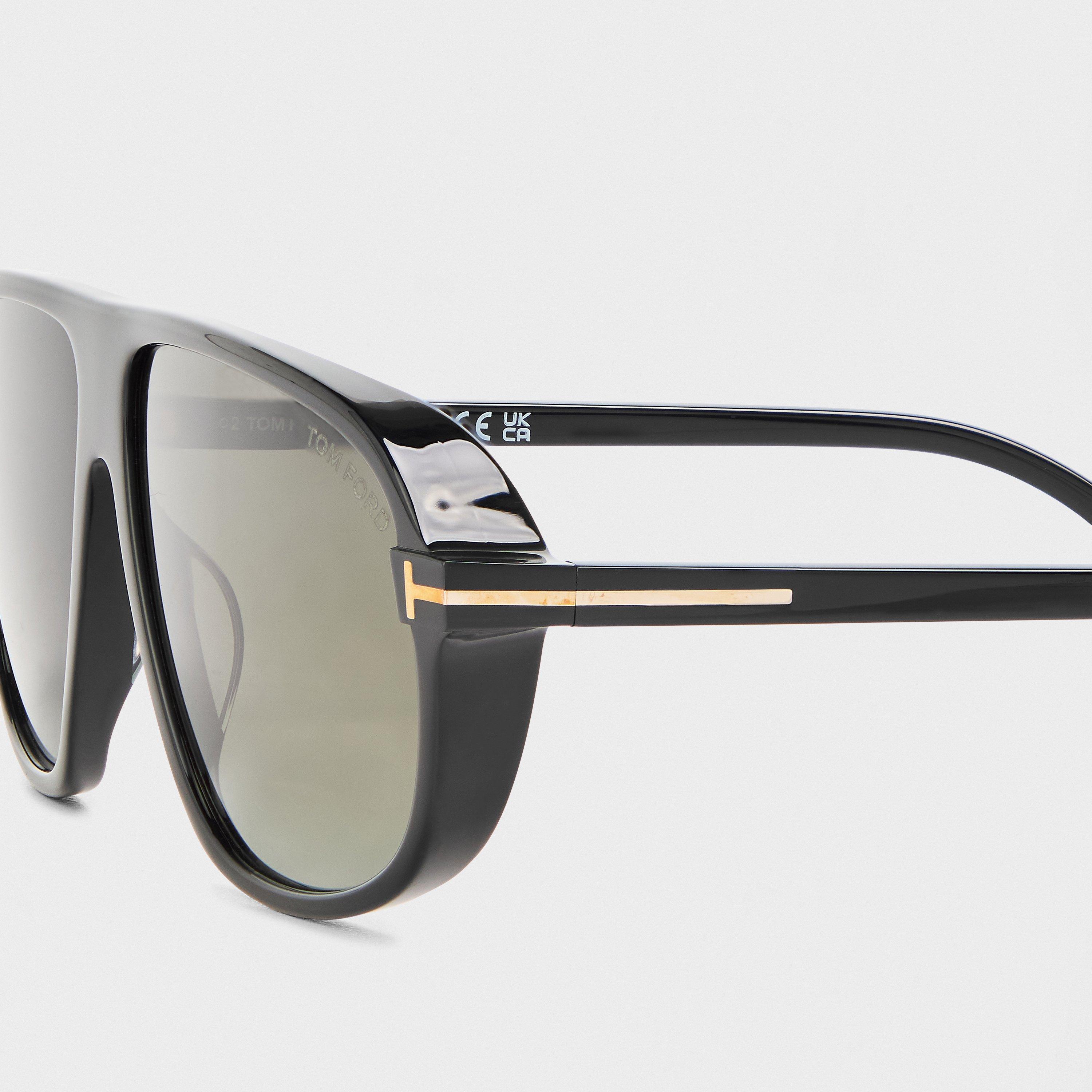 Shiny Black - Tom Ford - Unisex Adults Guillaume 05 Oversized Sunglasses - 4