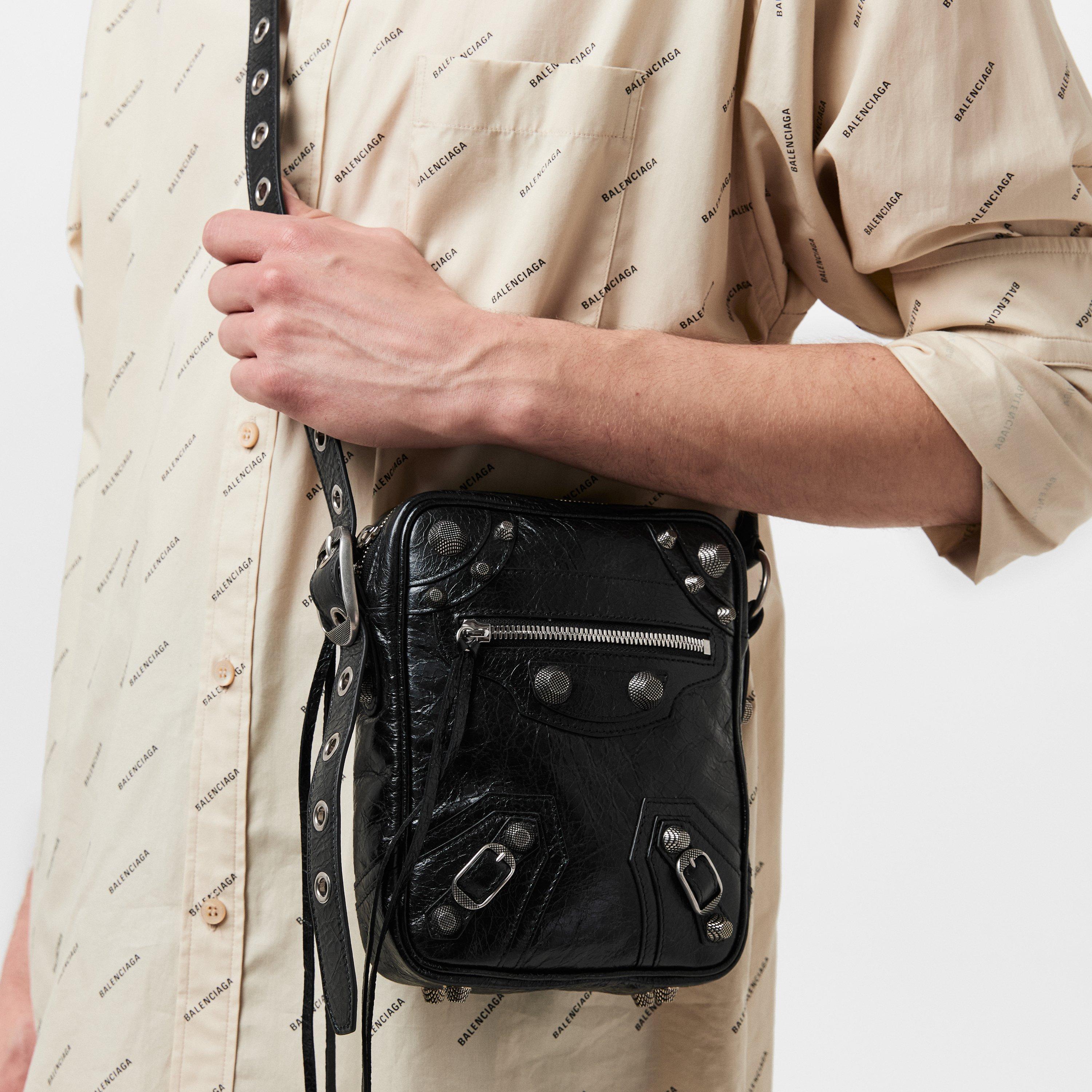 Black - Balenciaga - Men's Le Cagole Cross Body Bags - 3