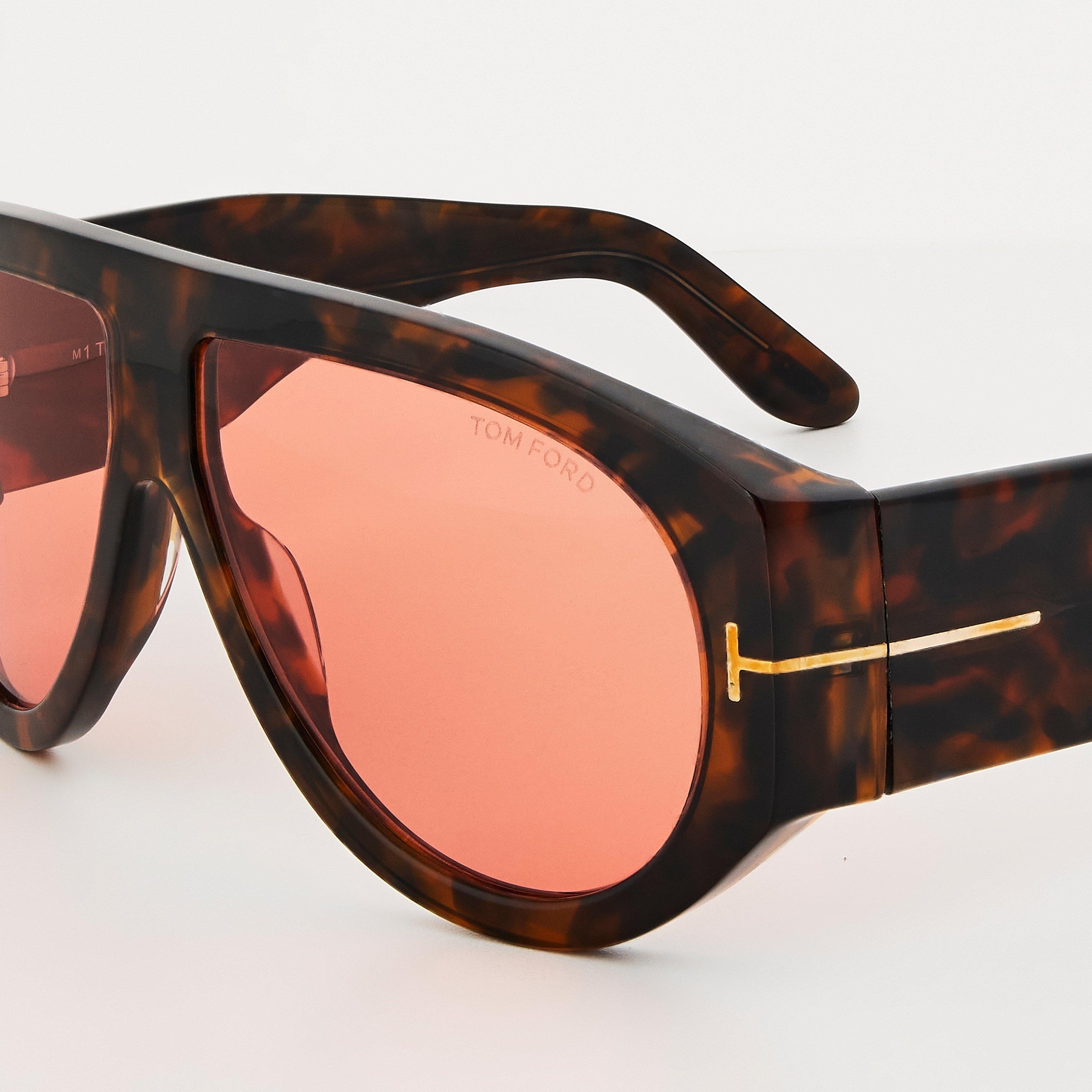 Dark Havana - Tom Ford - Adults Bronson Oversized Sunglasses - 3