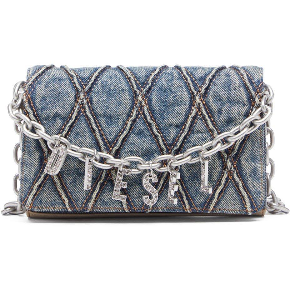 Diesel Diesel Quilted Denim Wallet On Chain