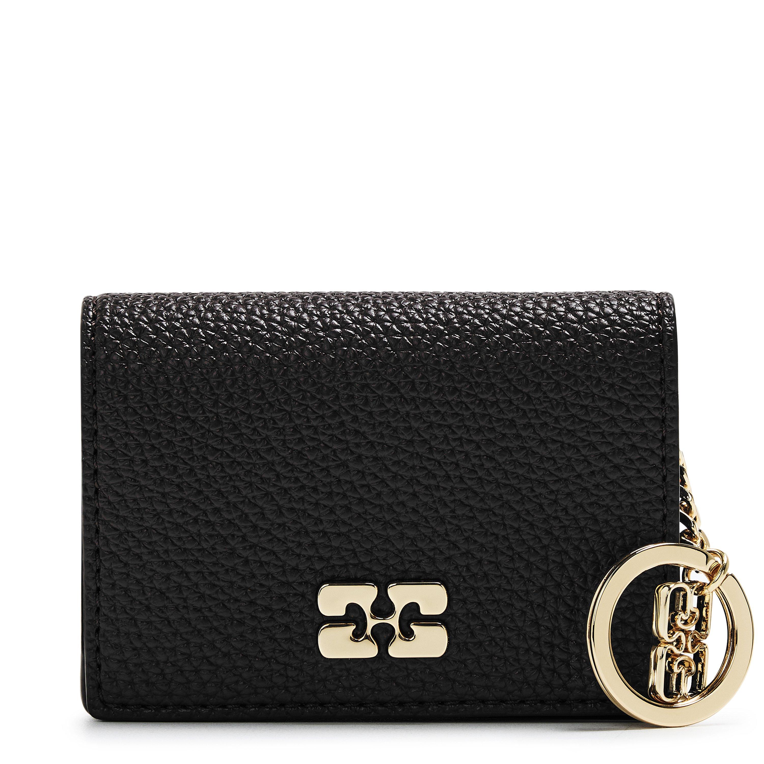 Black - Ganni - Women's Card Holder Flip Card Holder - 1
