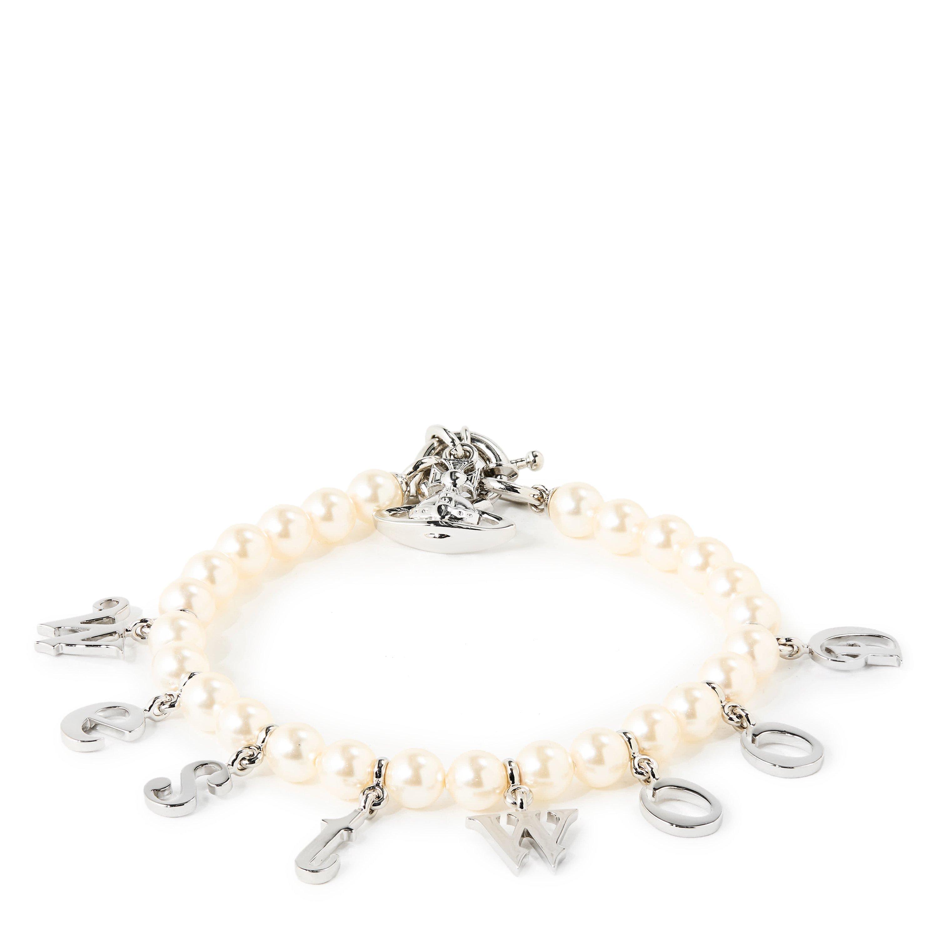 PLATINUM/PEARL - Vivienne Westwood - Women's Leanne Twin Bead Bracelet - 1