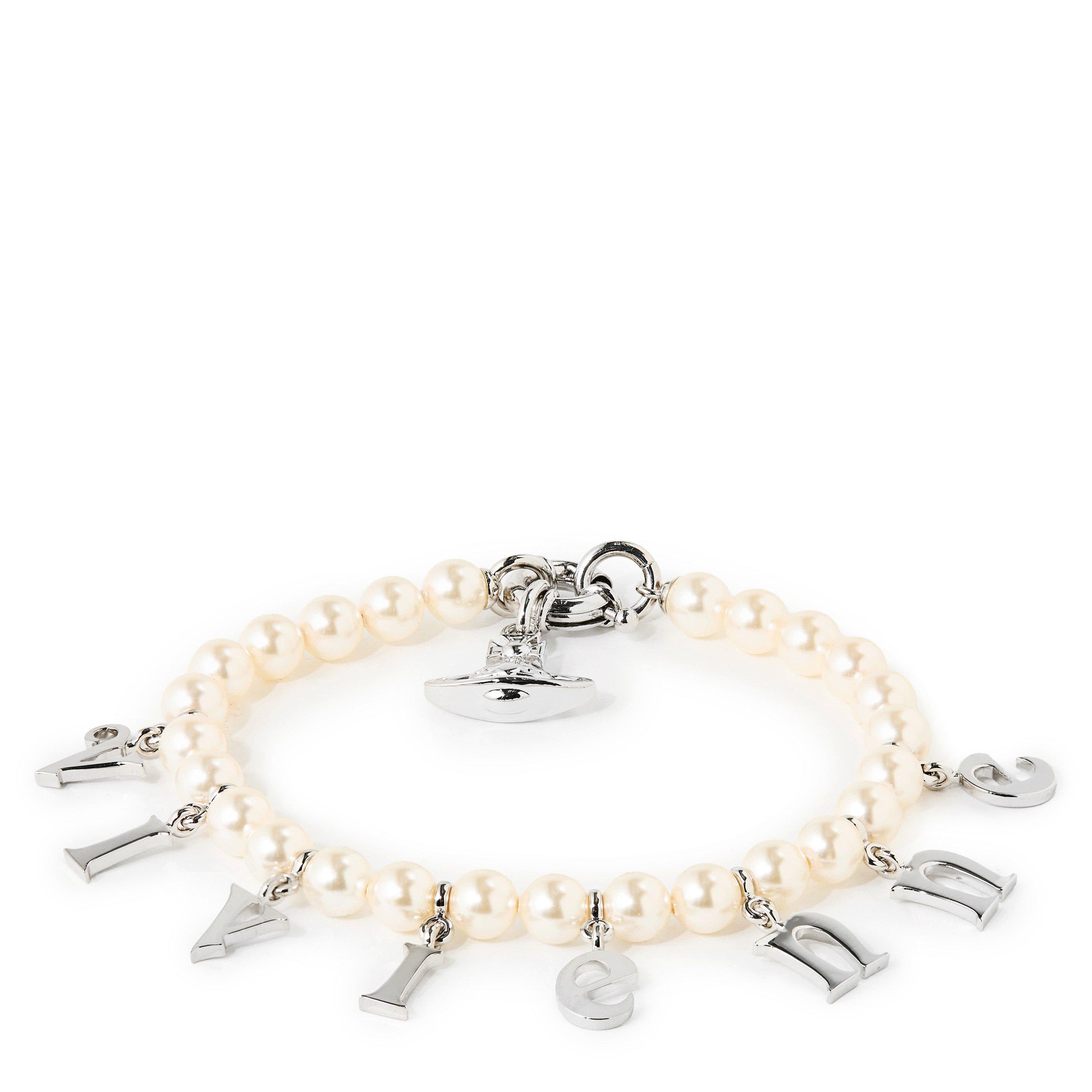 PLATINUM/PEARL - Vivienne Westwood - Women's Leanne Twin Bead Bracelet - 2
