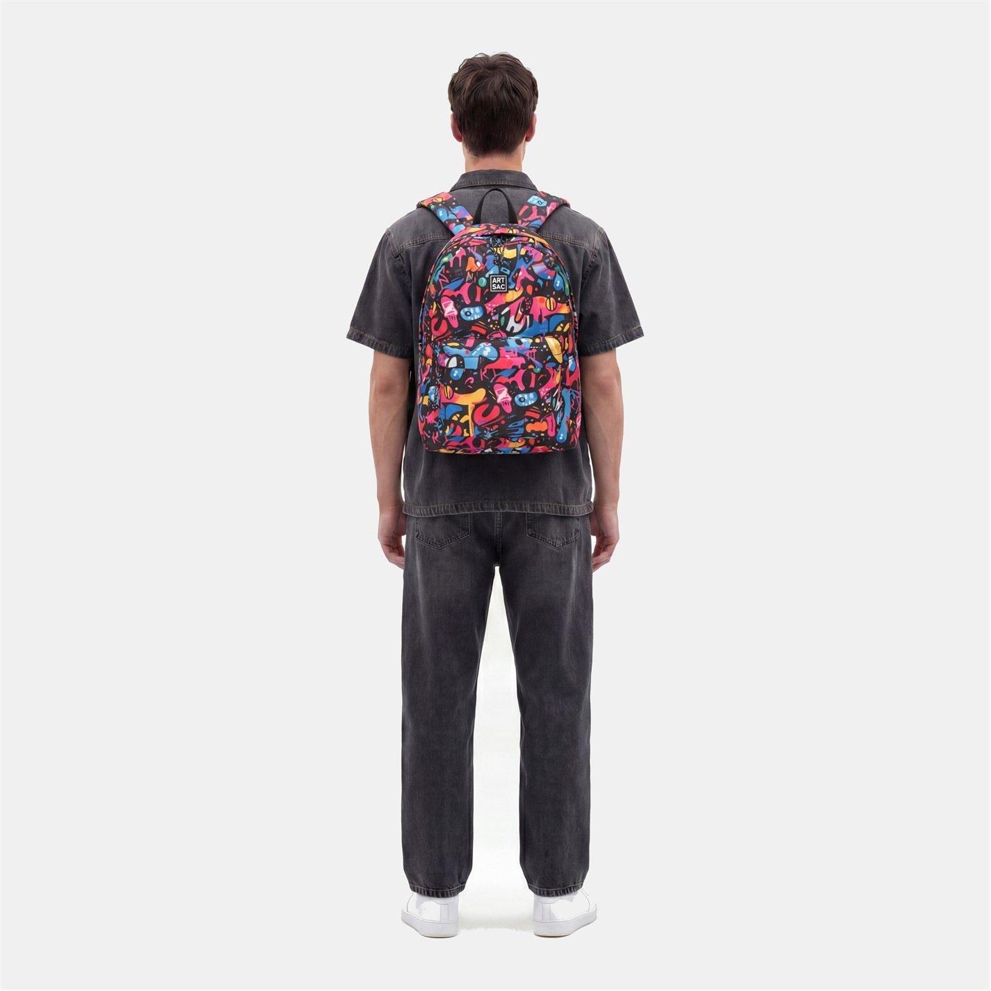 Multi - Artsac - Artsac Front Pocket Backpack - 2