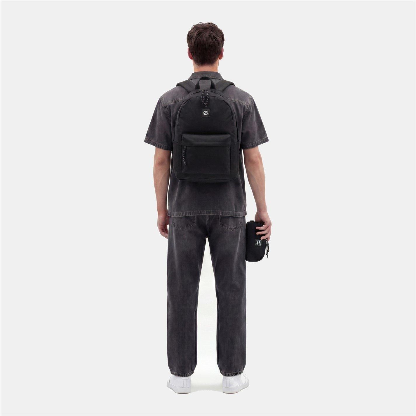 Black - Artsac - Artsac Front Pocket Backpack and Pencil Case Set - 2