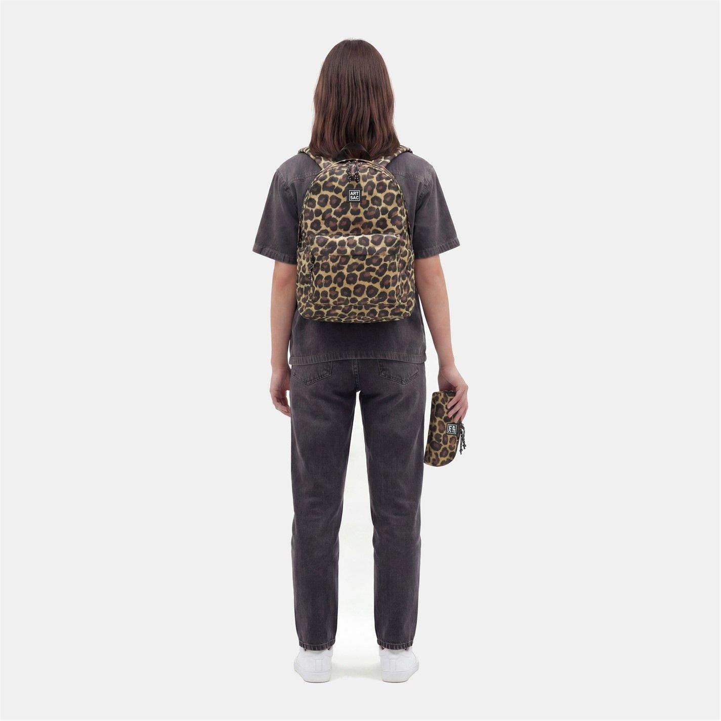 Leopard - Artsac - Artsac Front Pocket Backpack and Pencil Case Set - 2