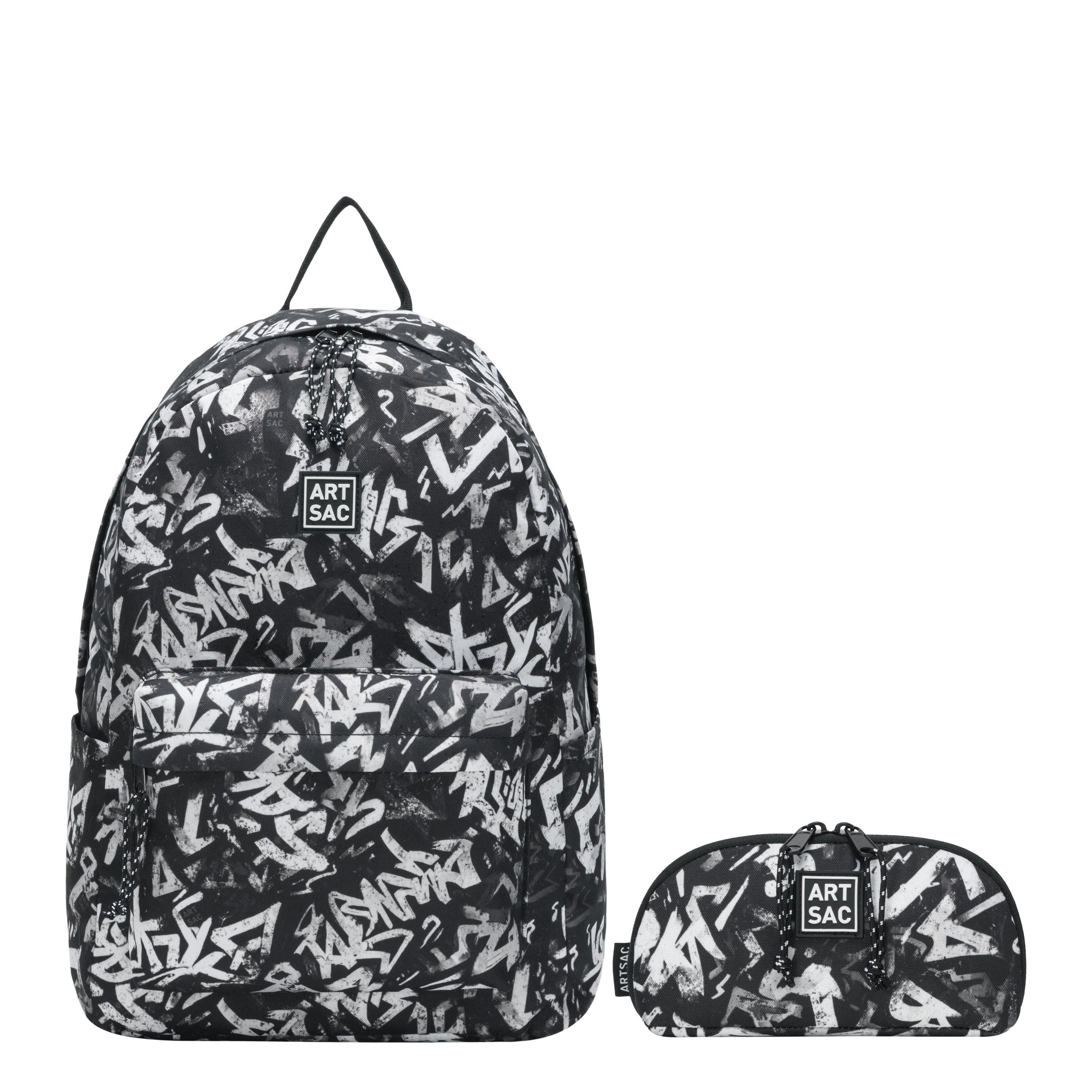 Multi - Artsac - Artsac Front Pocket Backpack and Pencil Case Set - 2