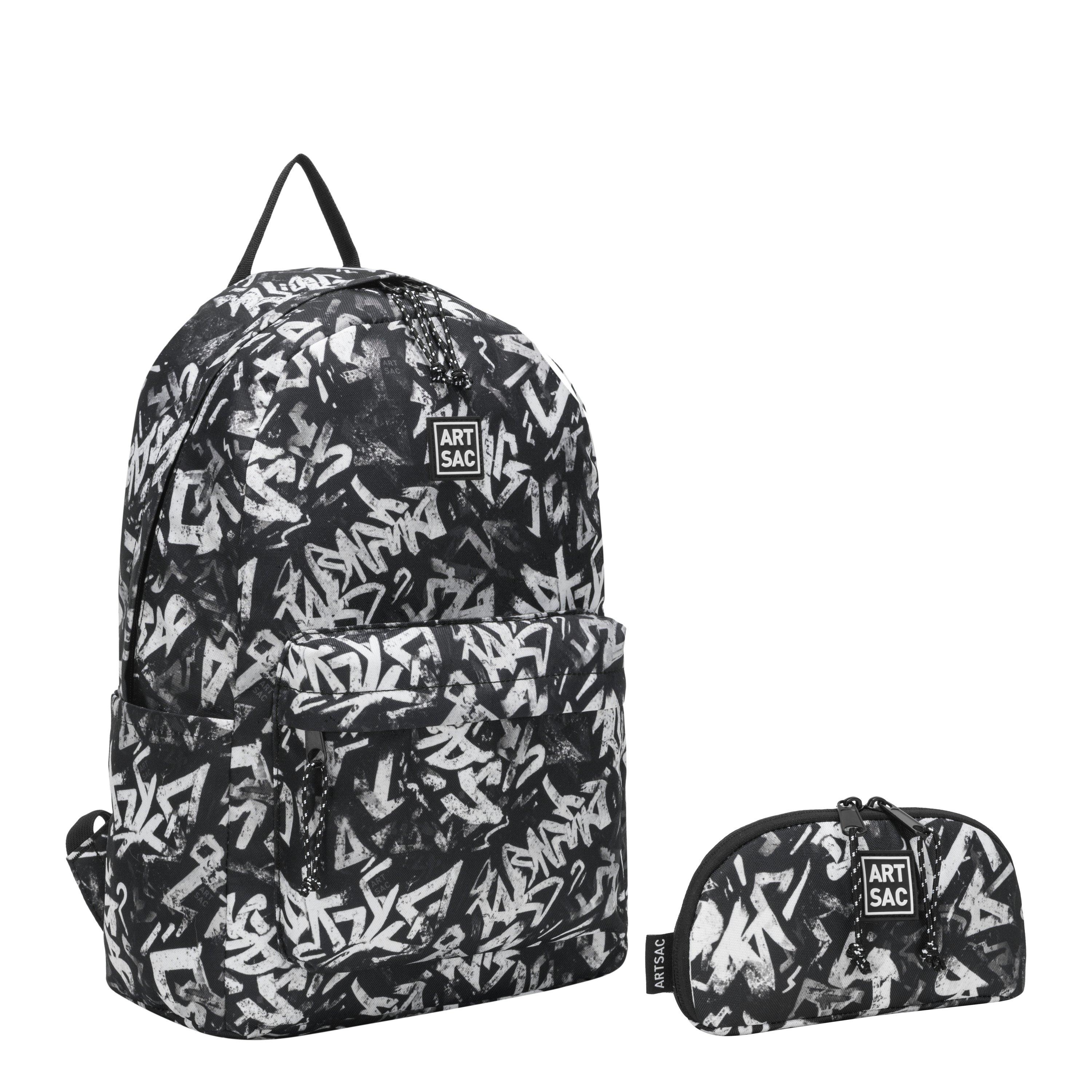 Multi - Artsac - Artsac Front Pocket Backpack and Pencil Case Set - 3