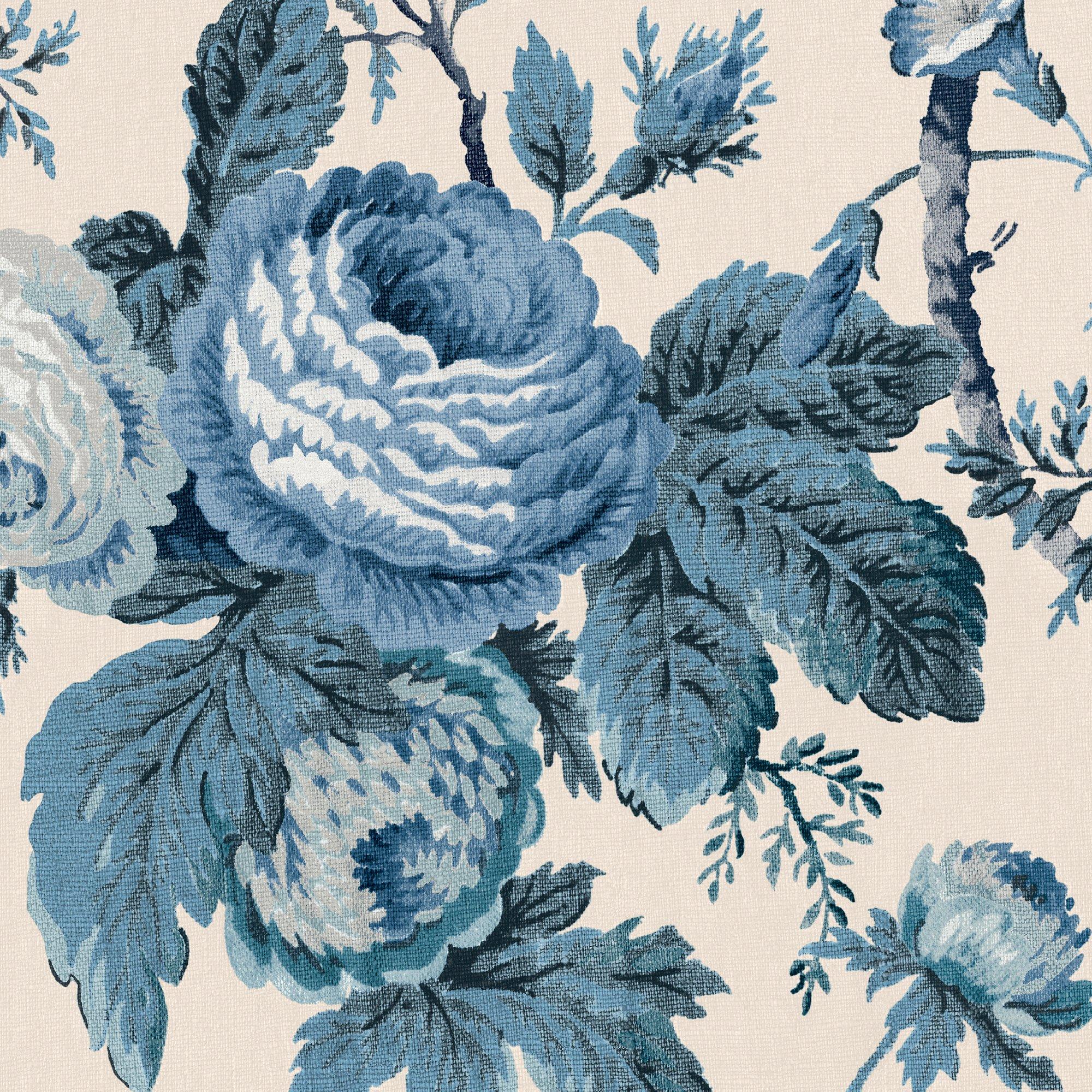 Blue - Laura Ashley - Uffington Roses Dark Seapsray Wallpap - 4
