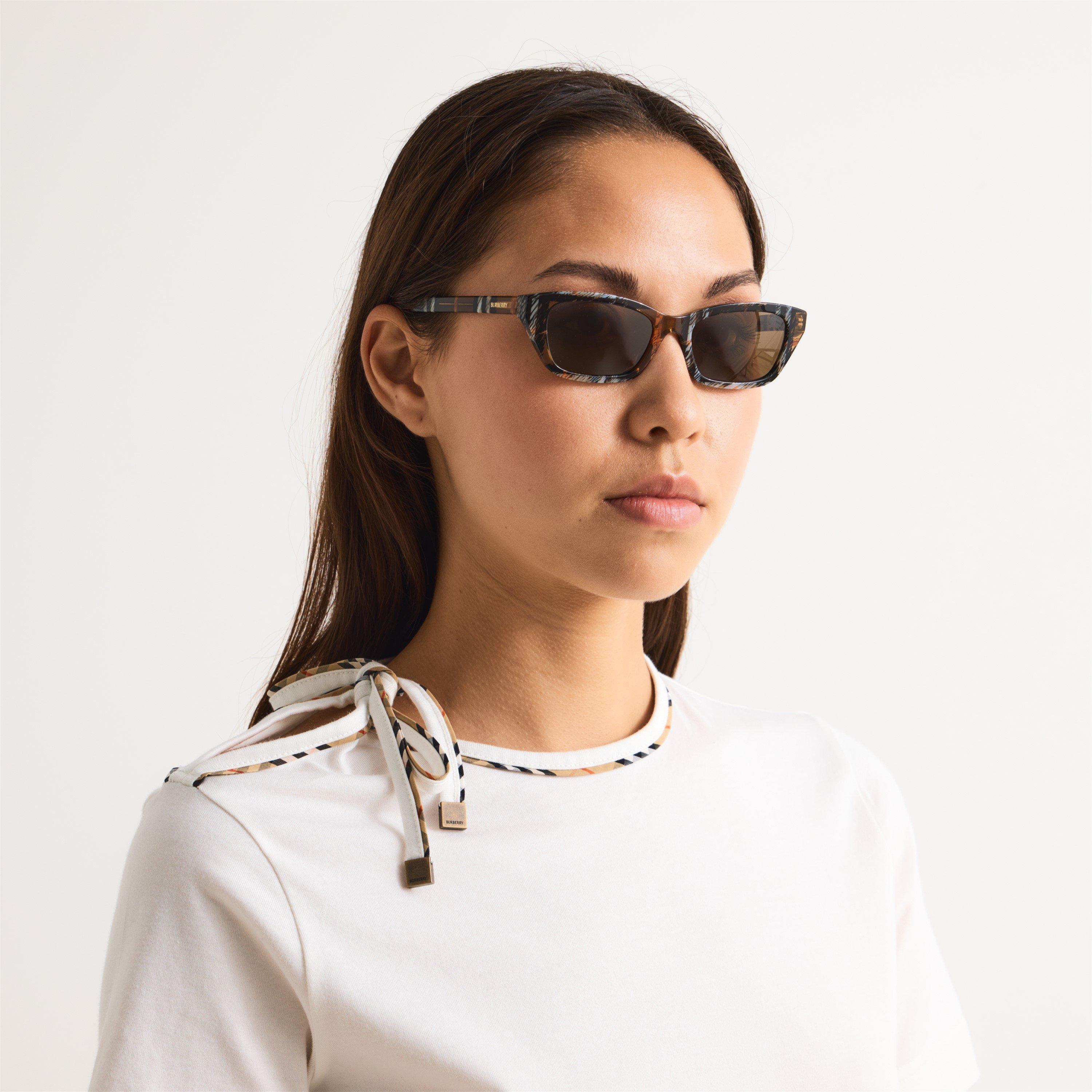 Sand/Brown - Burberry - Women's 0BE4488 Oval Sunglasses - 3