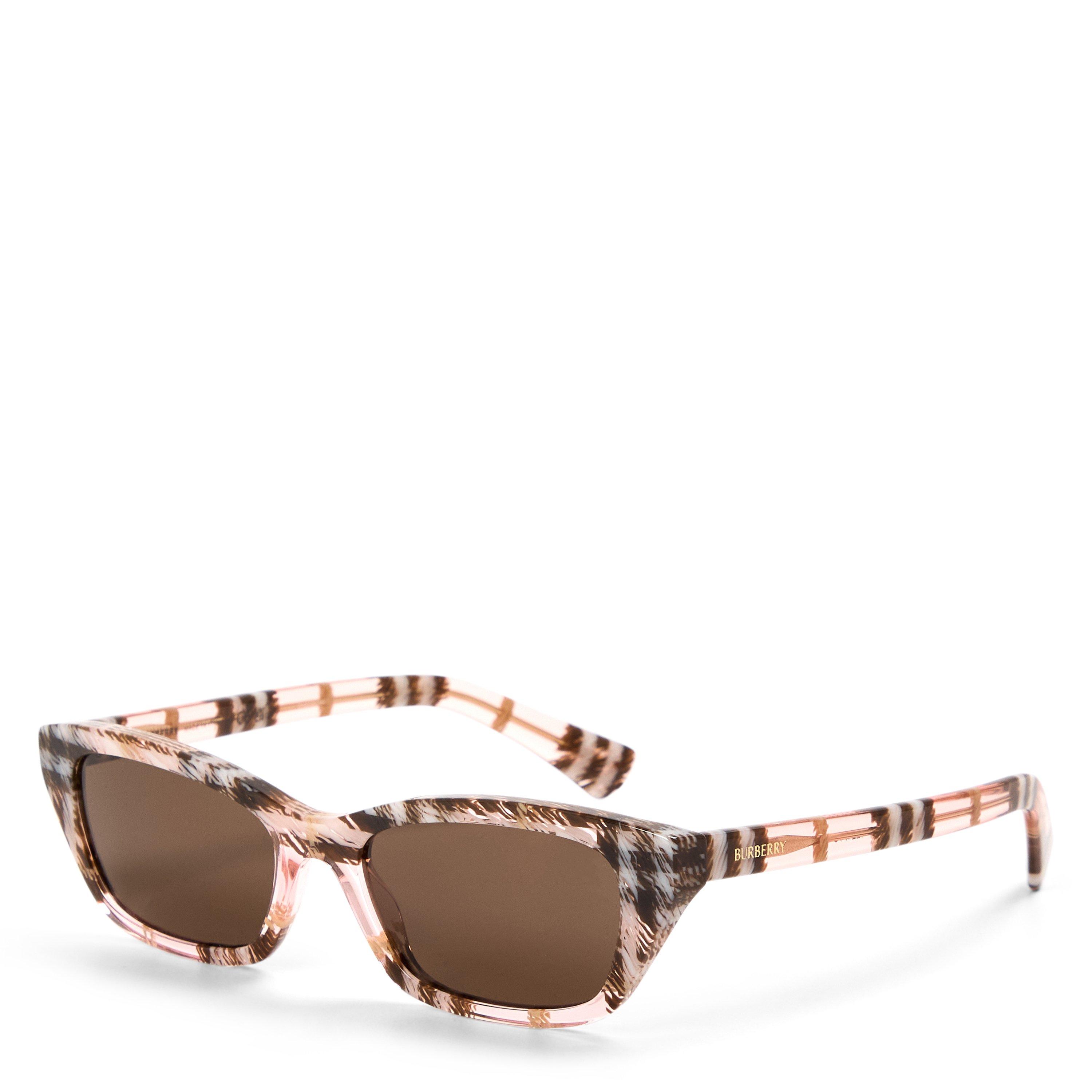 Pink/Brown - Burberry - Women's 0BE4488 Oval Sunglasses - 1