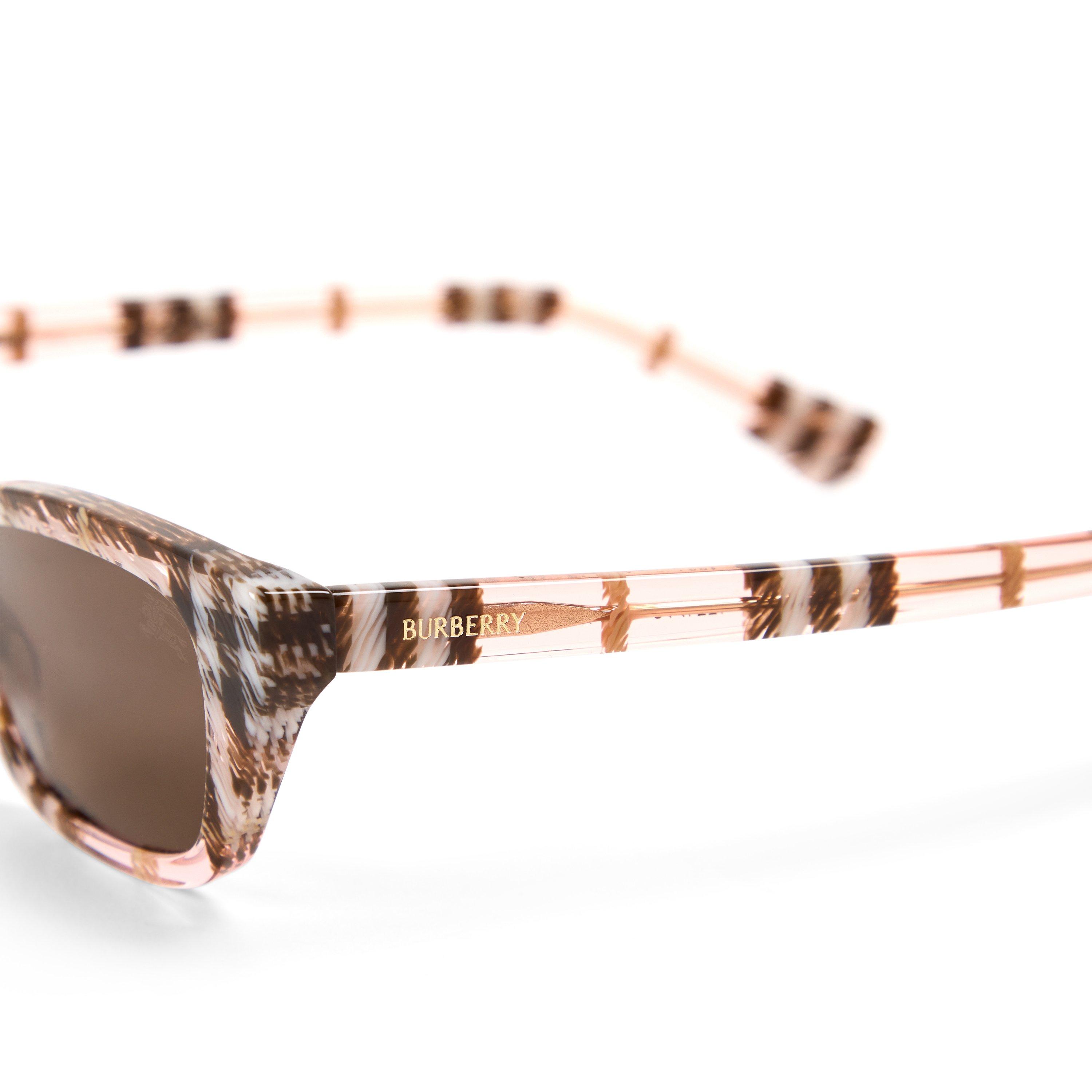 Pink/Brown - Burberry - Women's 0BE4488 Oval Sunglasses - 4
