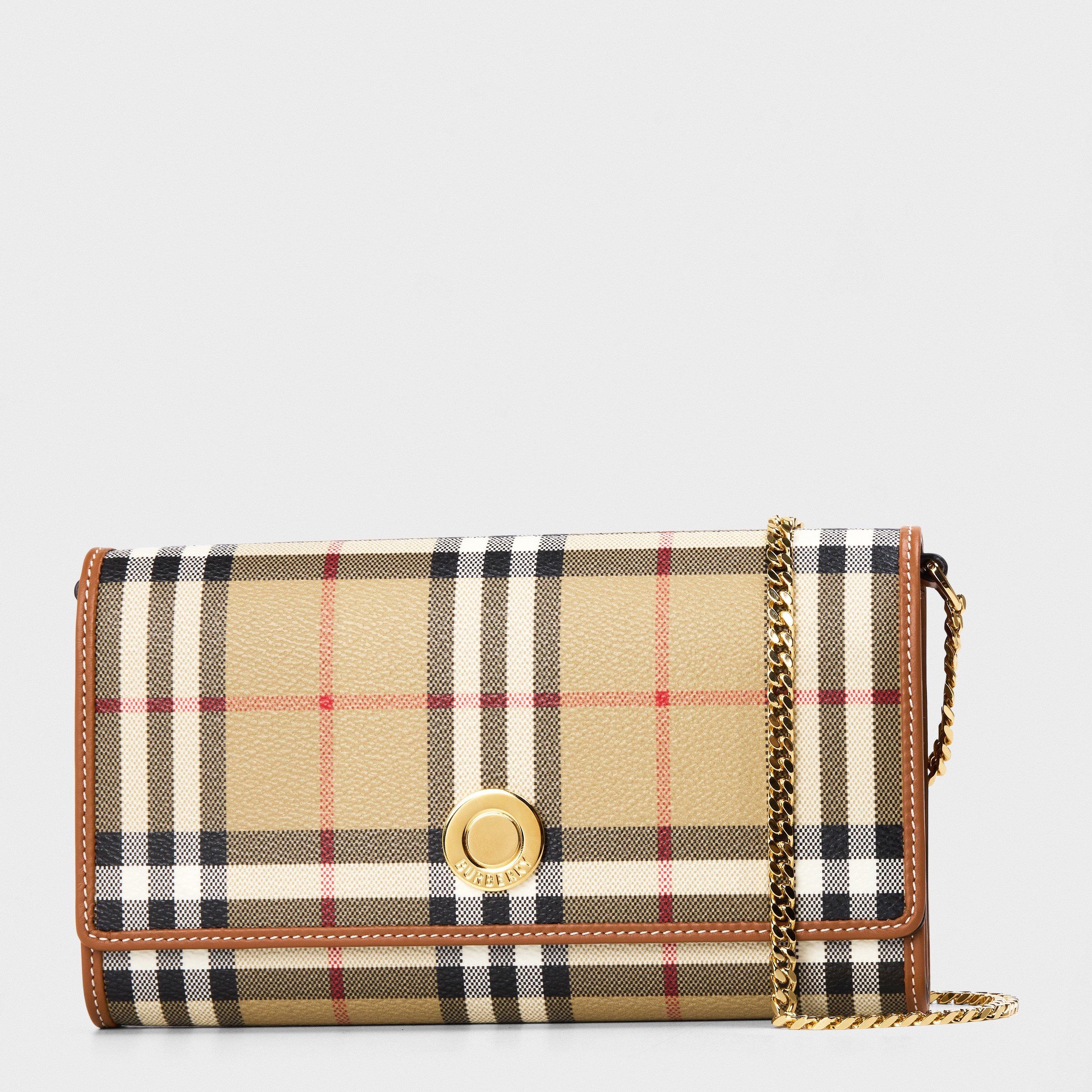 Burberry Hannah Check Wallet on Chain - V Check
