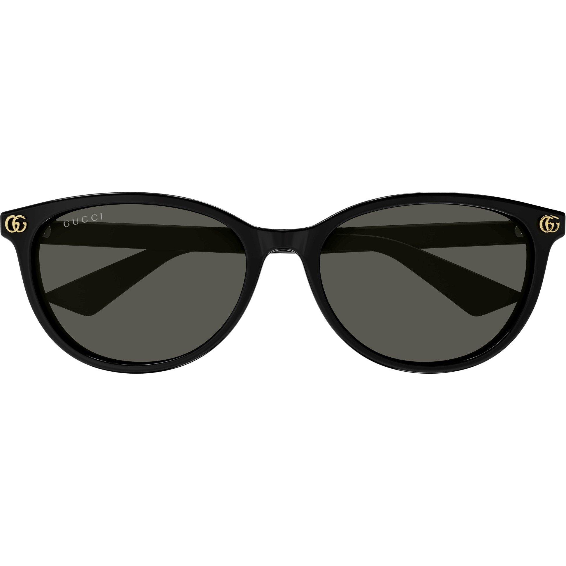 Black/Grey - Gucci - Oval Sunglasses - 2