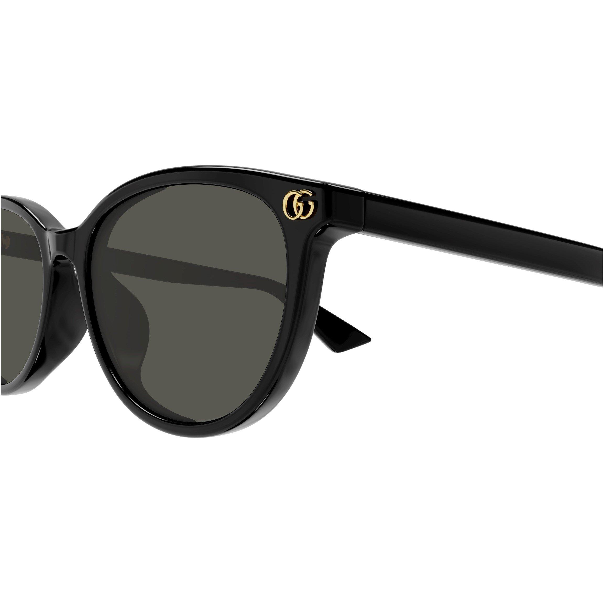 Black/Grey - Gucci - Oval Sunglasses - 4