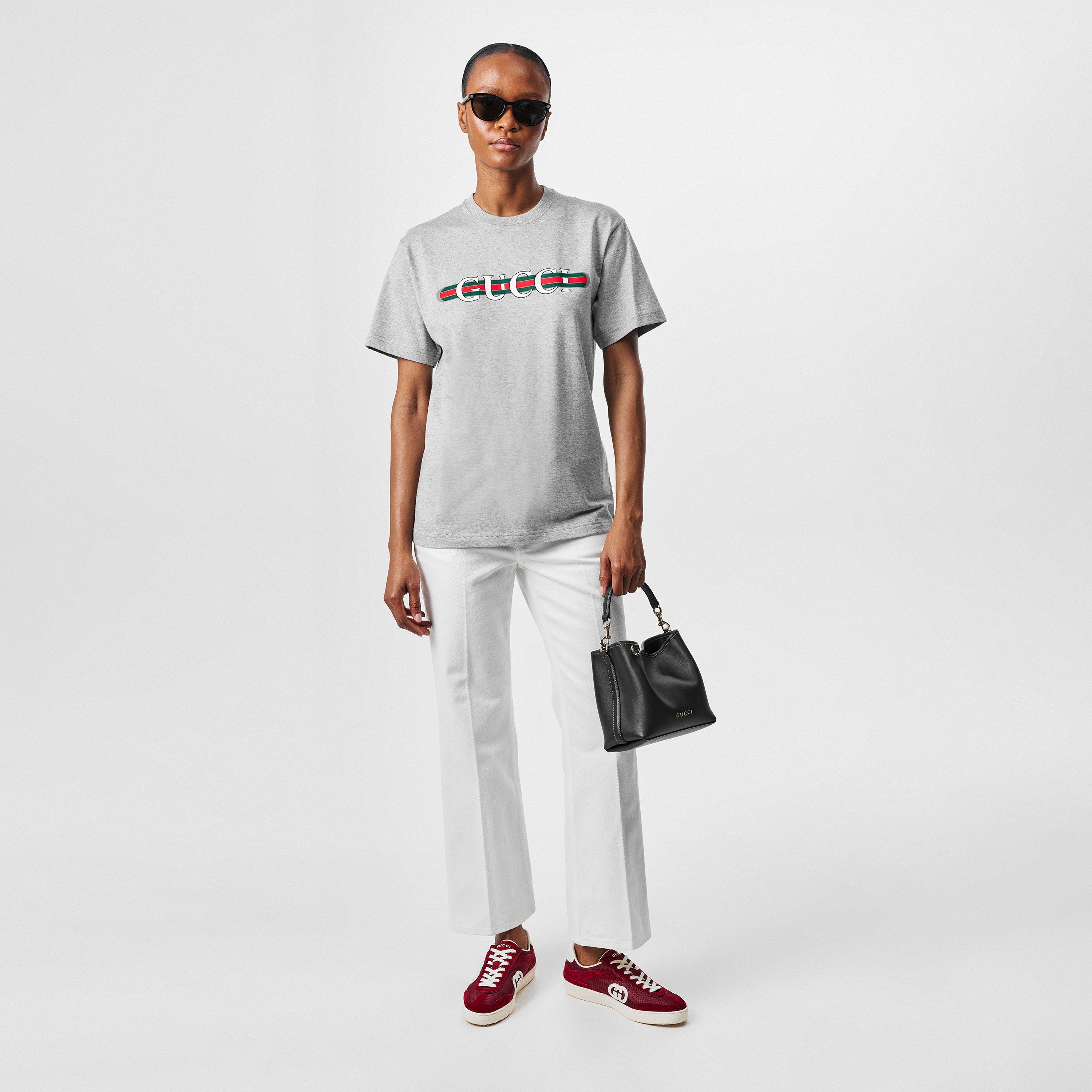 Black/Grey - Gucci - Oval Sunglasses - 5