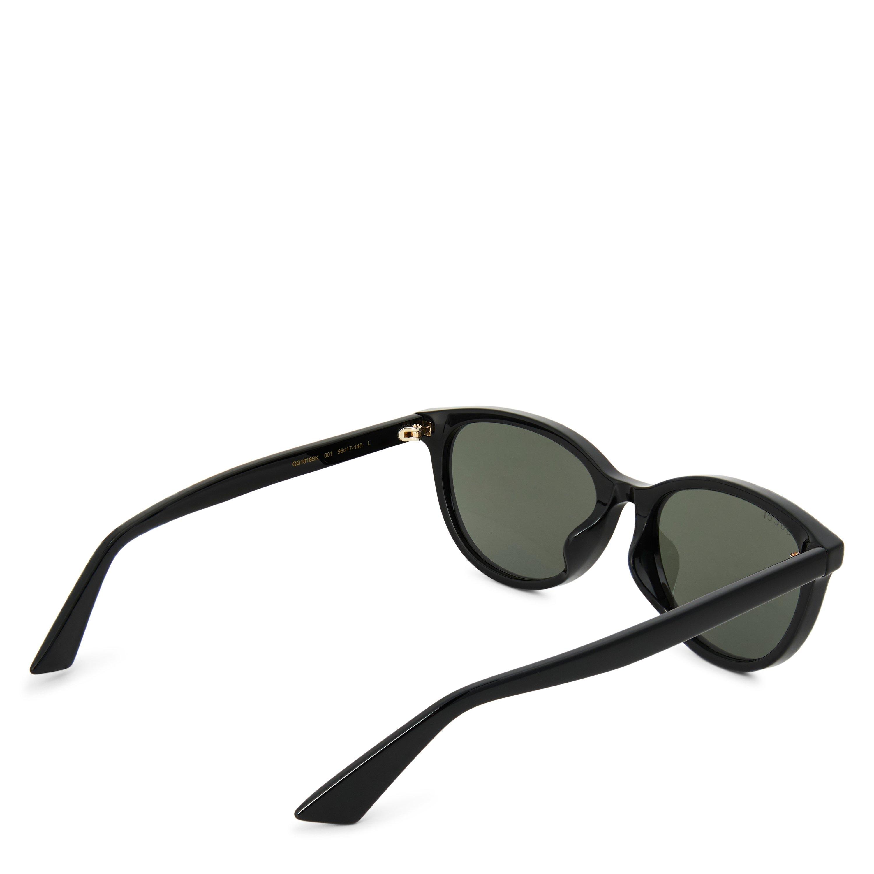 Black/Grey - Gucci - Oval Sunglasses - 2